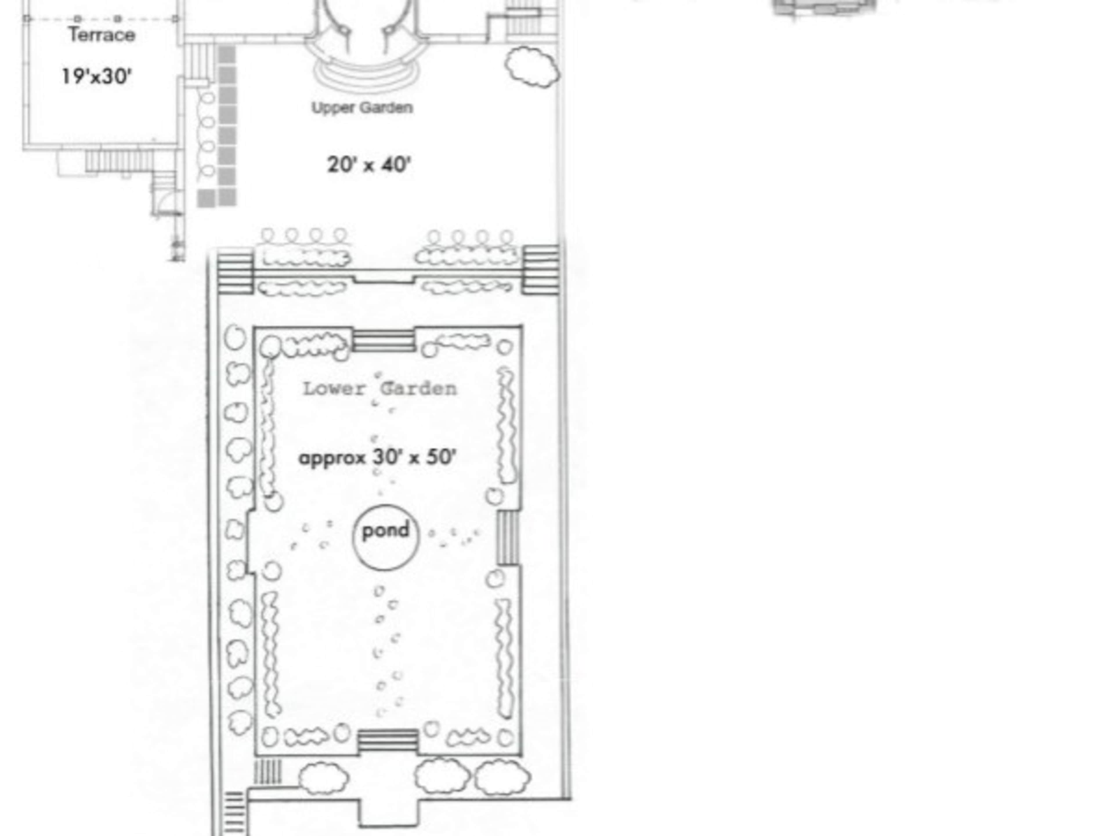 Woodrow Wilson House Upper & Lower Garden Floorpan