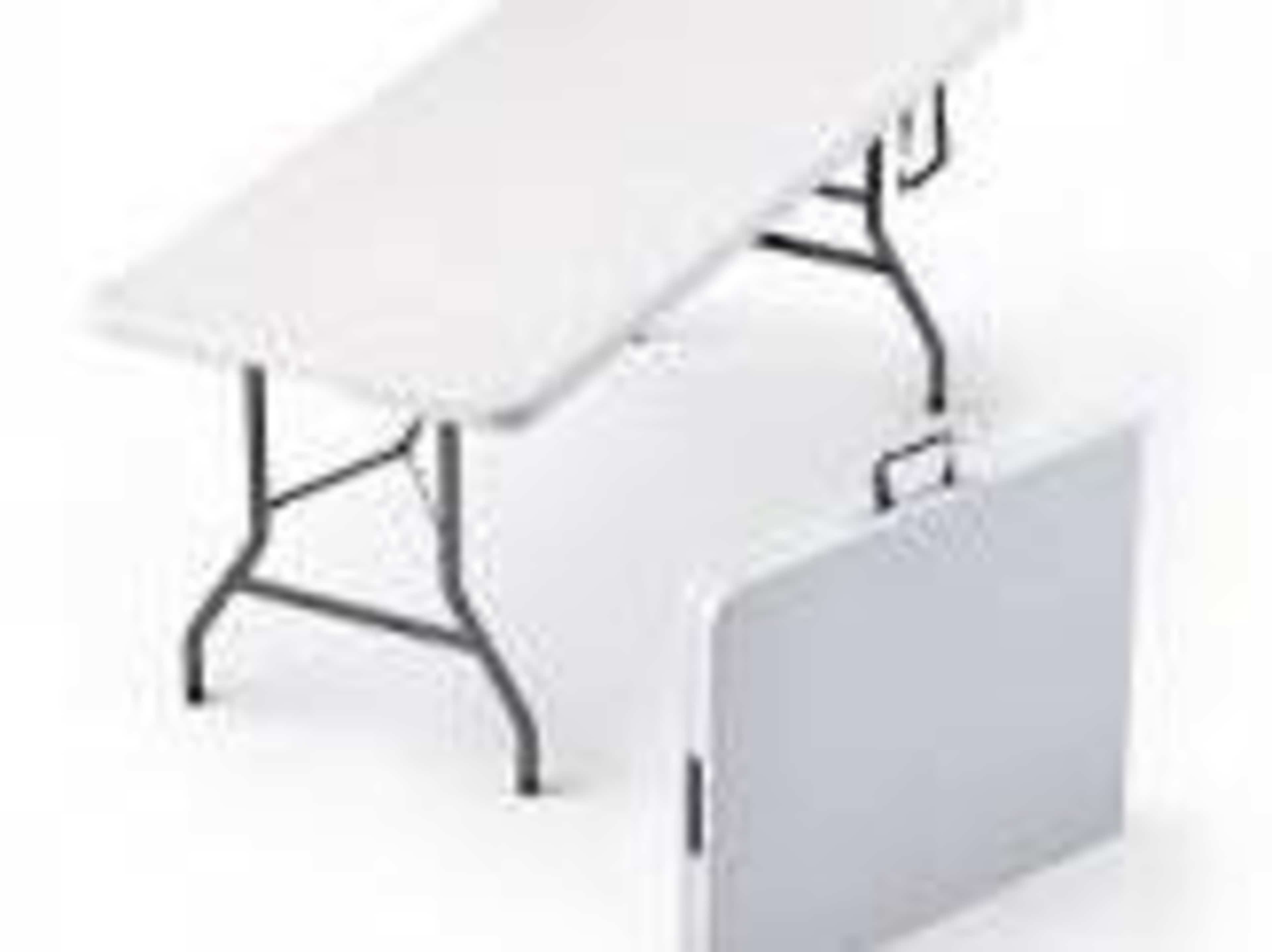 White folding table