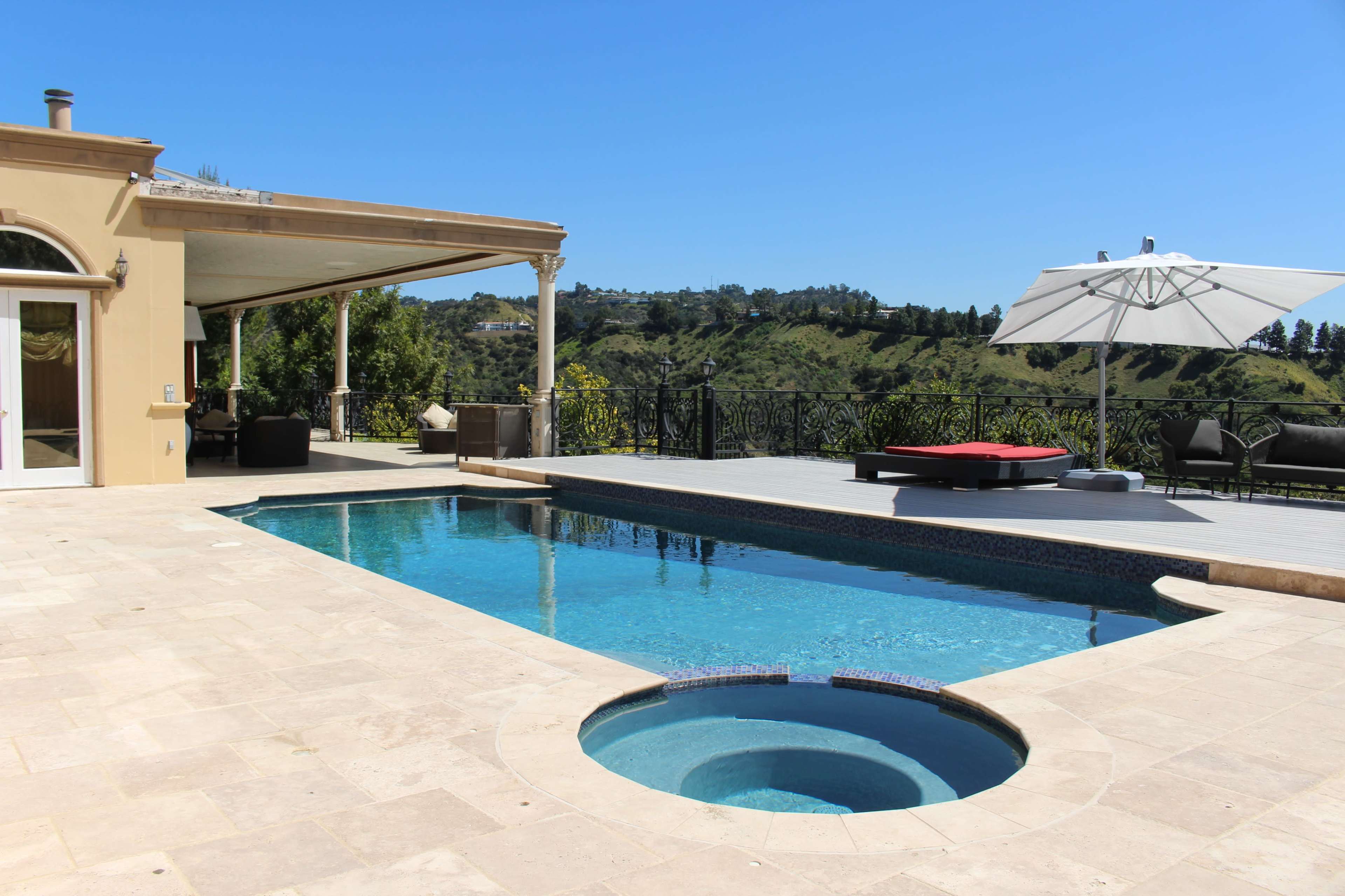 Beverly Hills Hillside Spacious Skyline Balcony with Pool & Jacuzzi Image in Beverly Crest, Beverly Hills, CA