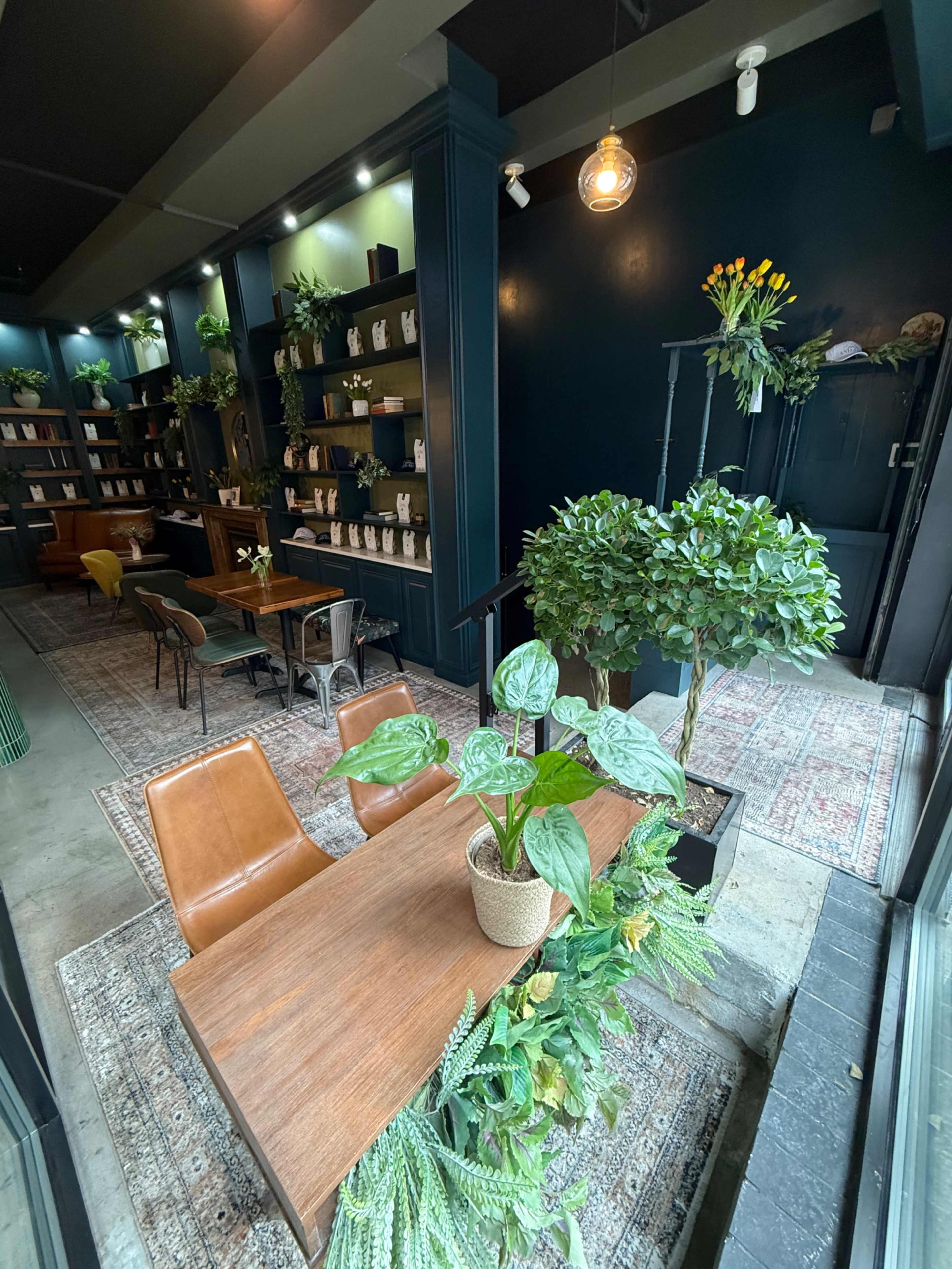 Cozy space with fireplace and books all around. Image in Williamsburg, Brooklyn, NY