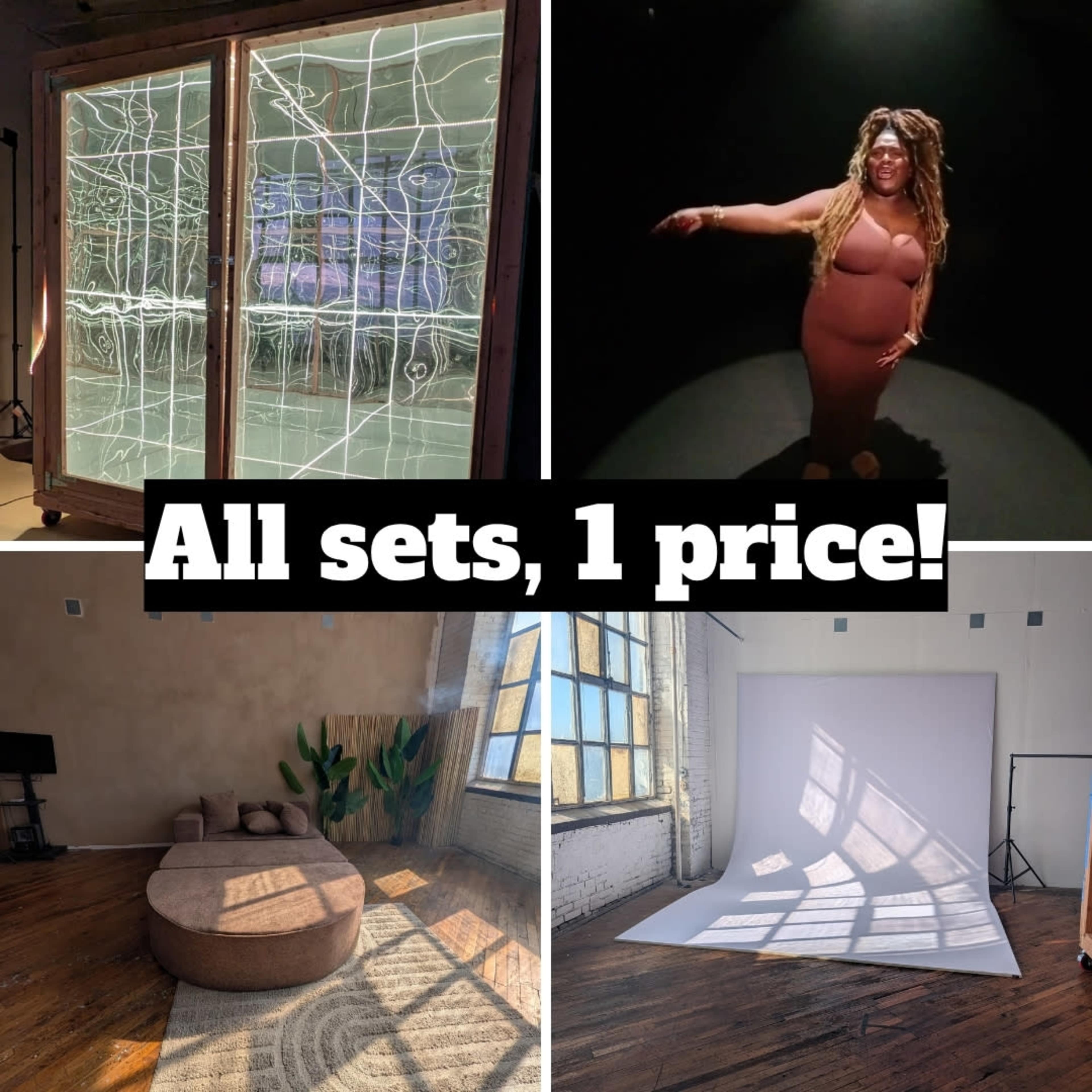 4-Set Urban Studio | Infinity Cube | 360° Black | Industrial Loft | Backdrop Image in North Philadelphia, Philadelphia, PA