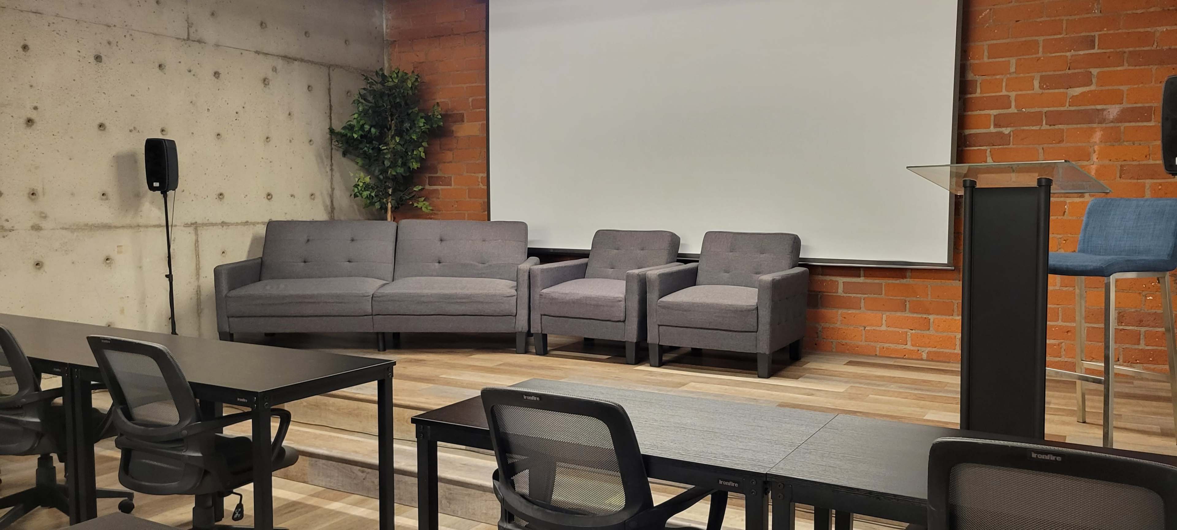 Event Mezzanine with Stage and A/V Image in , Bellflower, CA