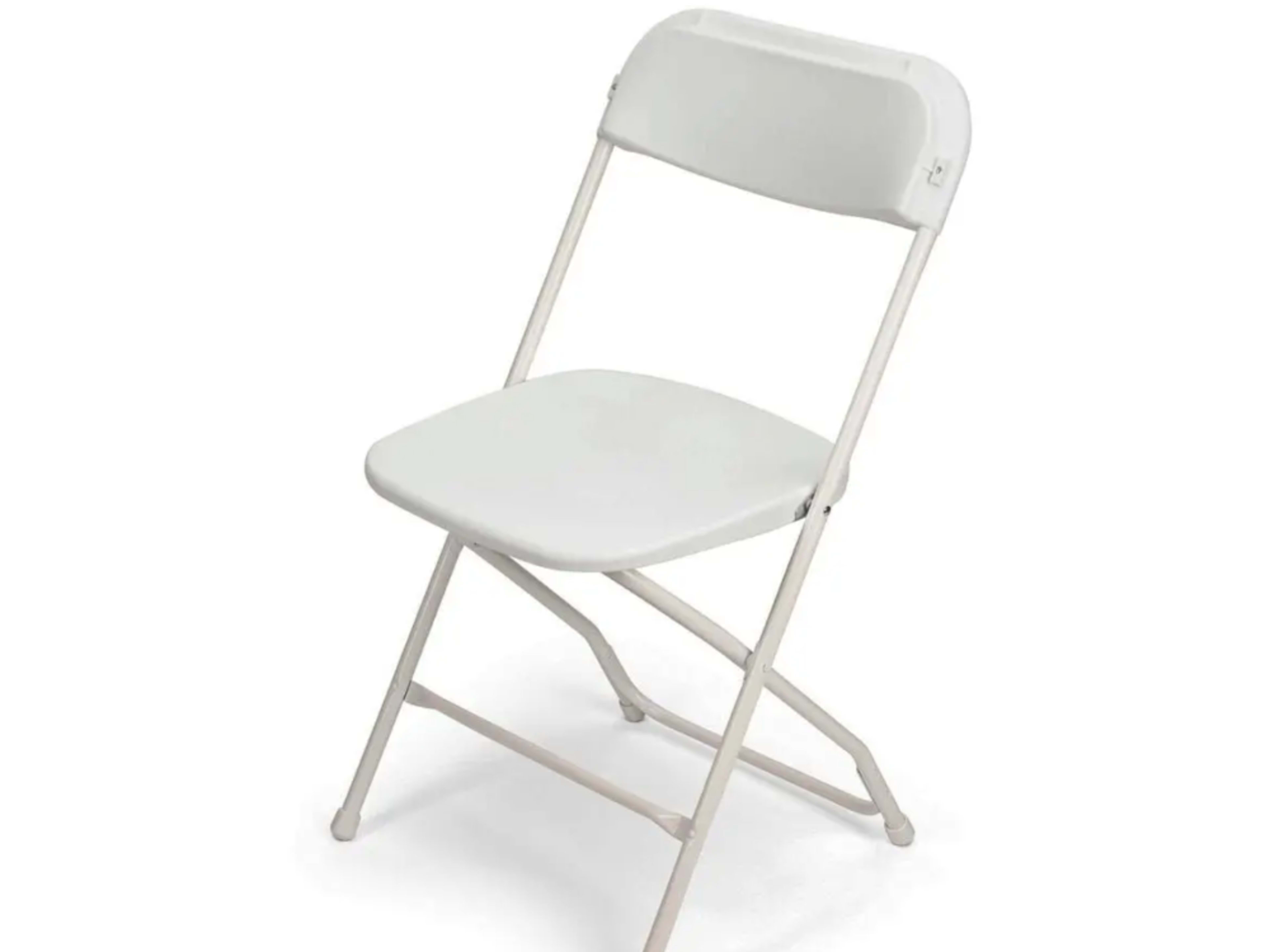 White folding plastic chair