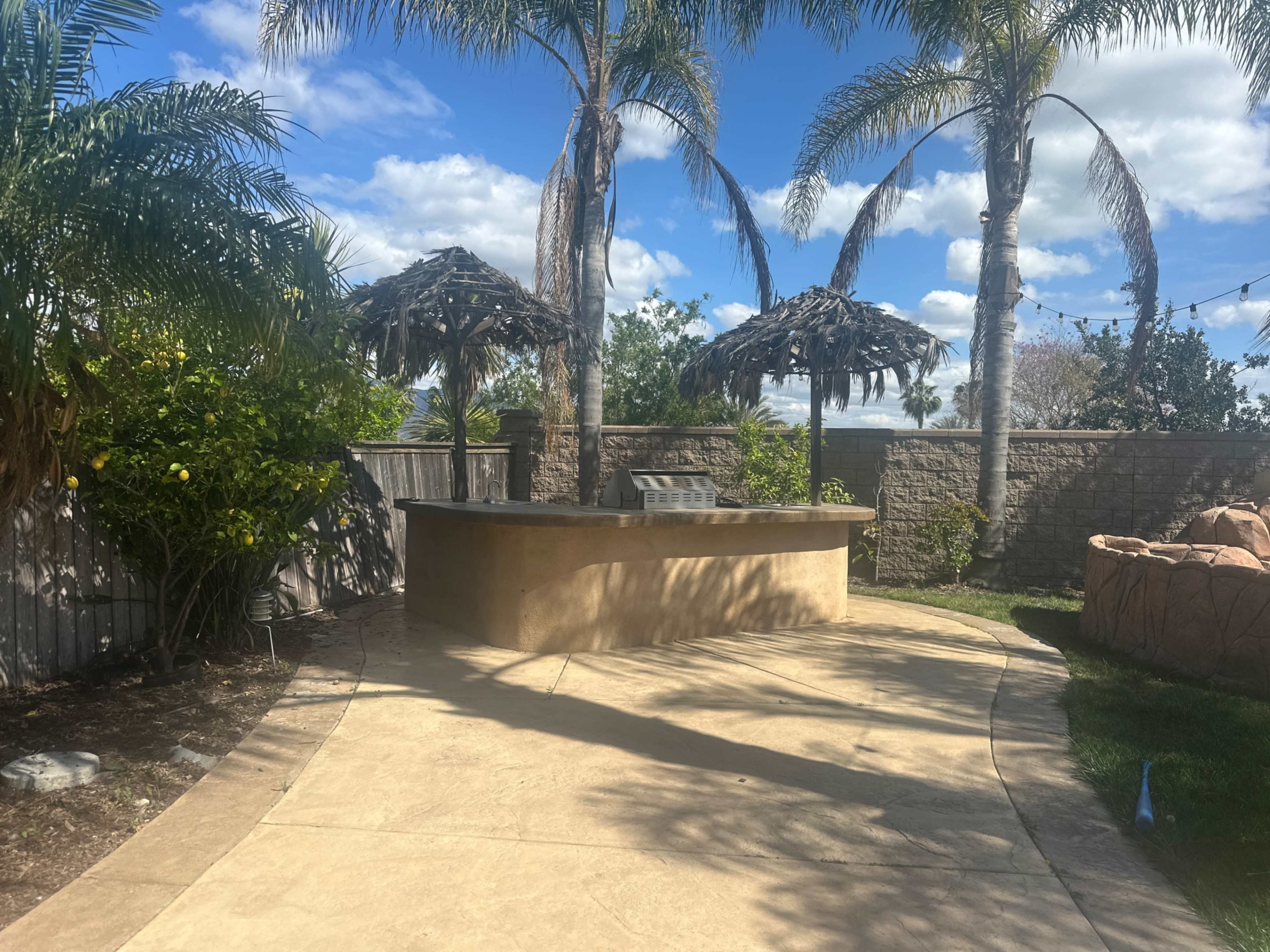 Tropical backyard, waterfall and pond, 10ft bar grill area Image in Otay Ranch, Chula Vista, CA