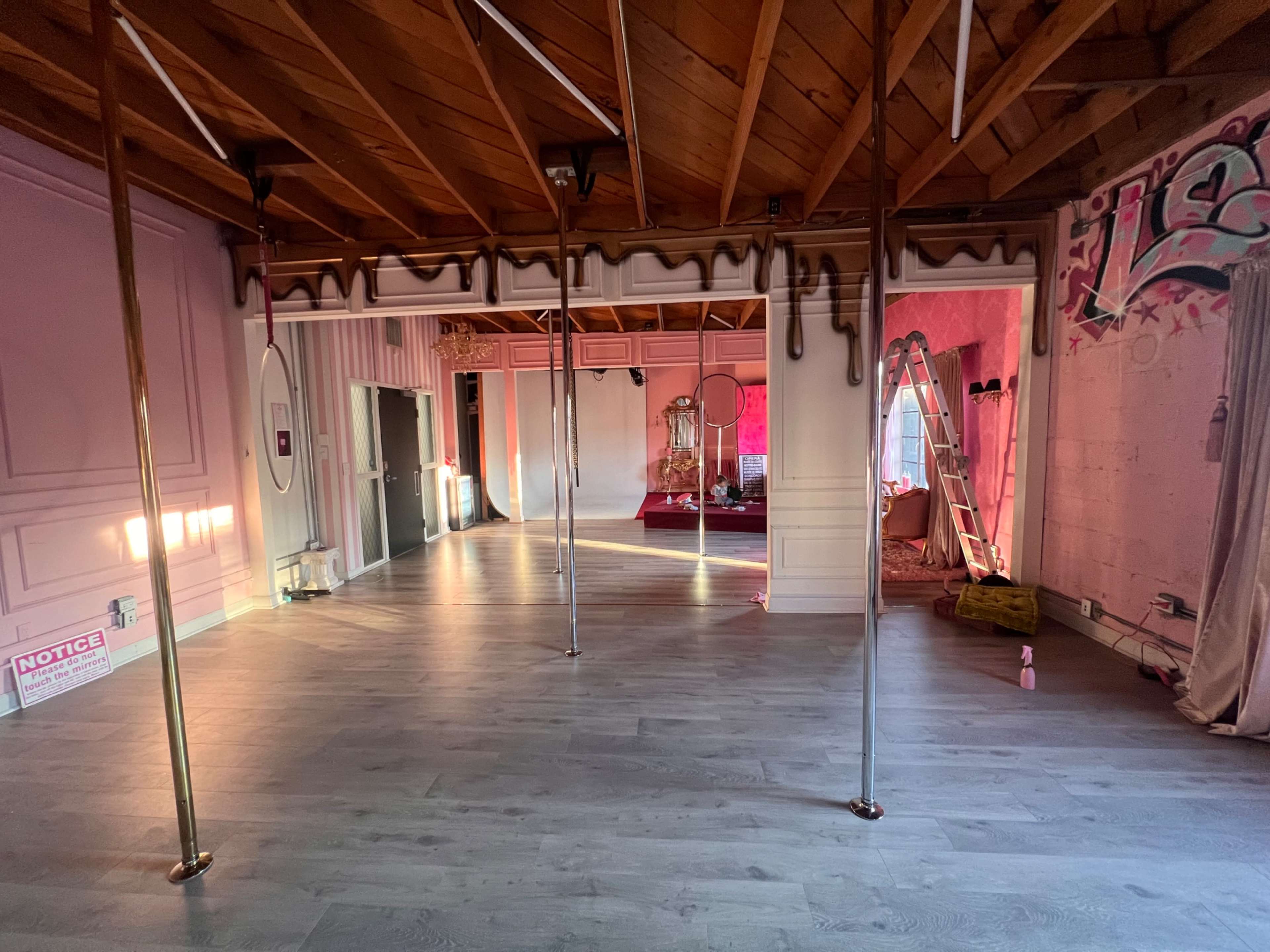 Pink Pole Dance Studio with a Cyc and a Bathtub Image in Hollywood, Hollywood, CA