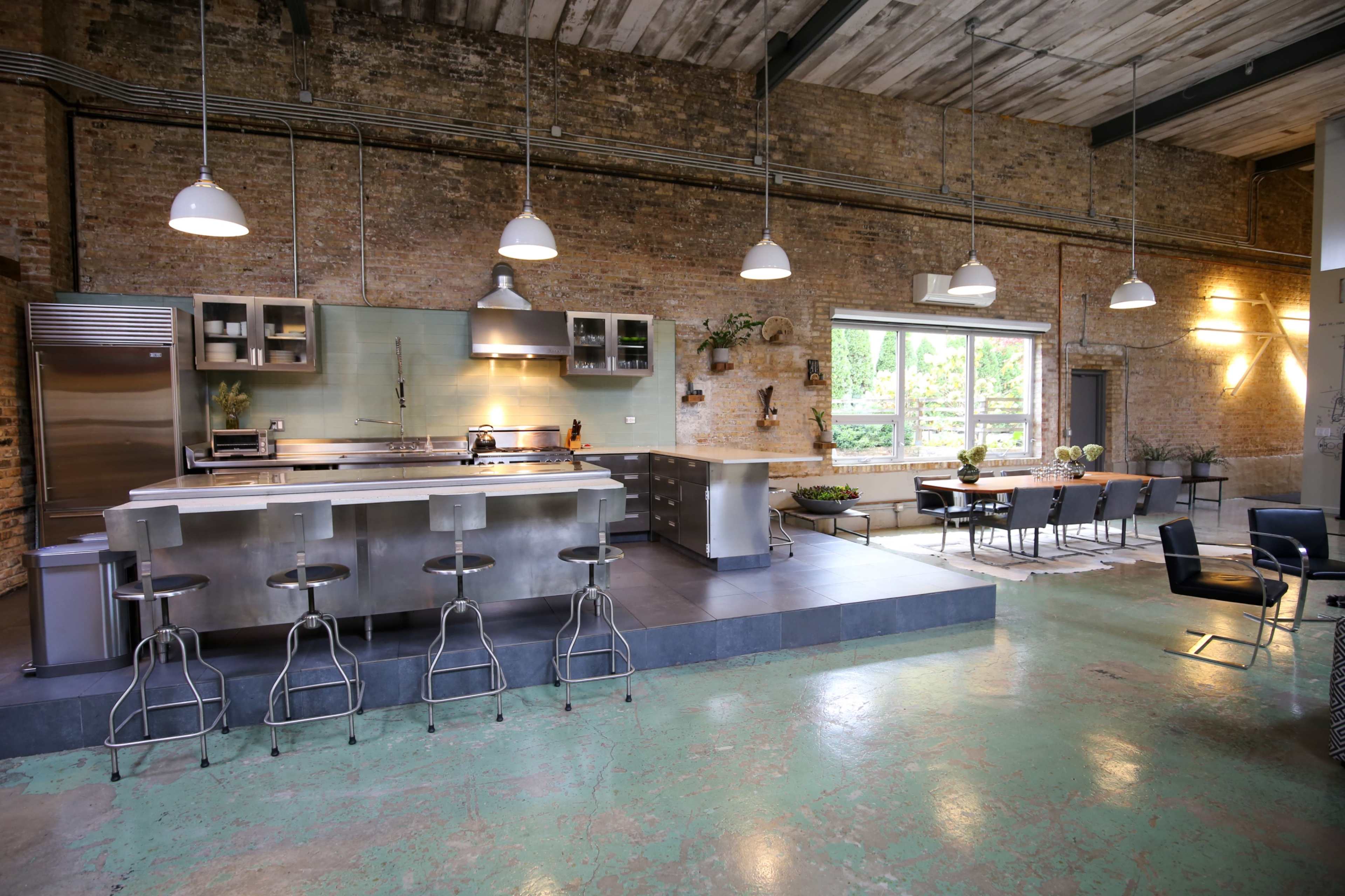 Converted Factory Designer Building and Beautiful Gardens Image in Irving Park, Chicago, IL