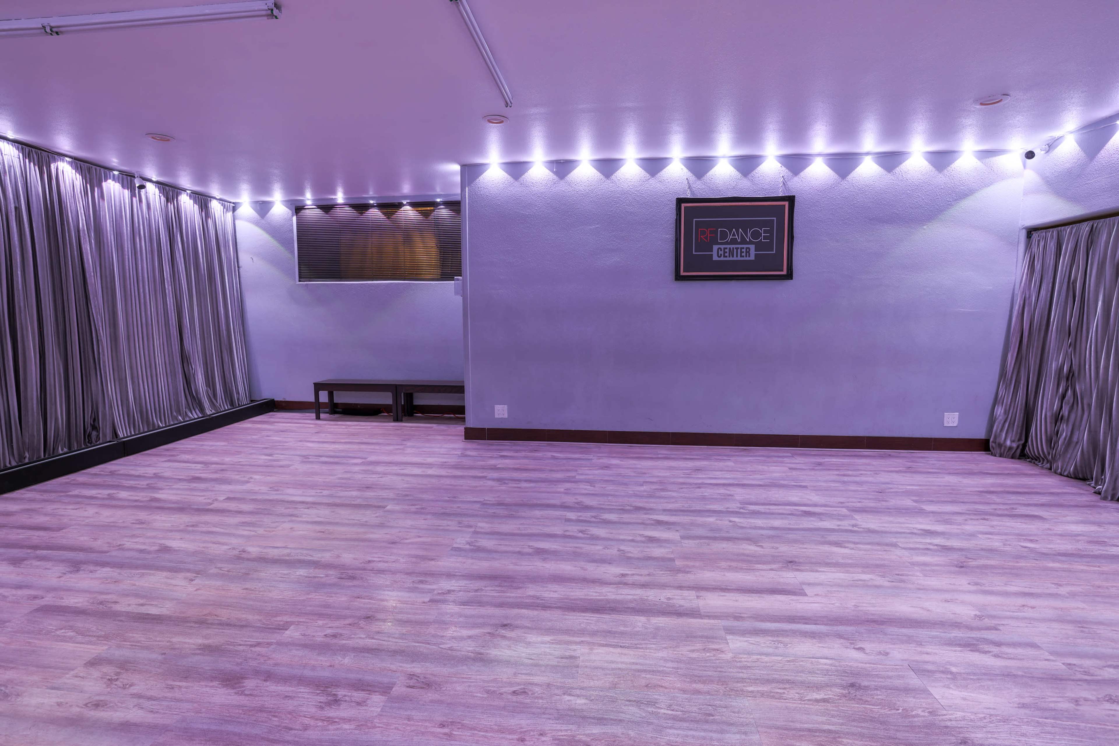 Intimate  Event Space with Custom Lighting Image in French Court, Santa Ana, CA