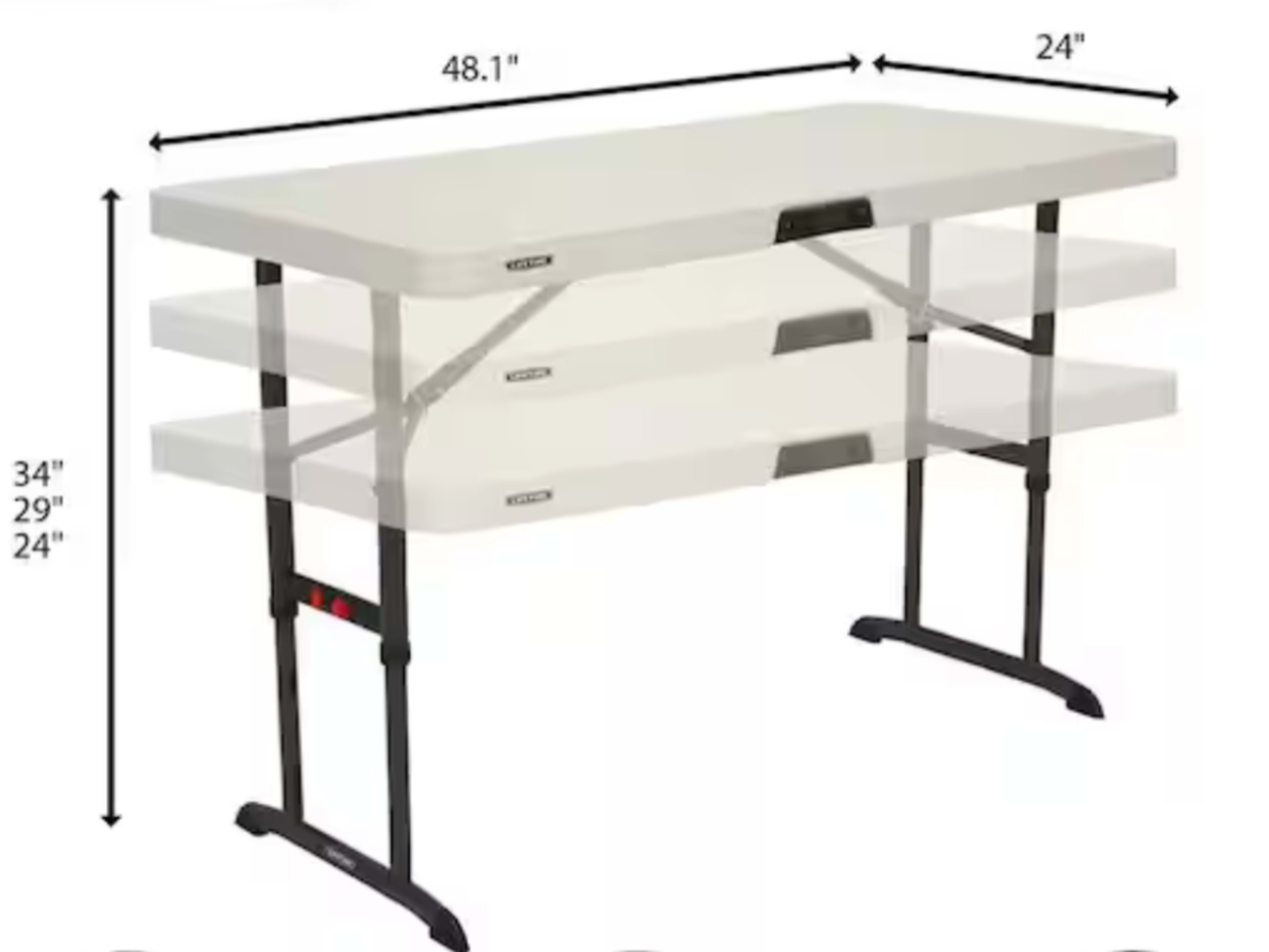 Almond Adjustable Height Folding High Top Table