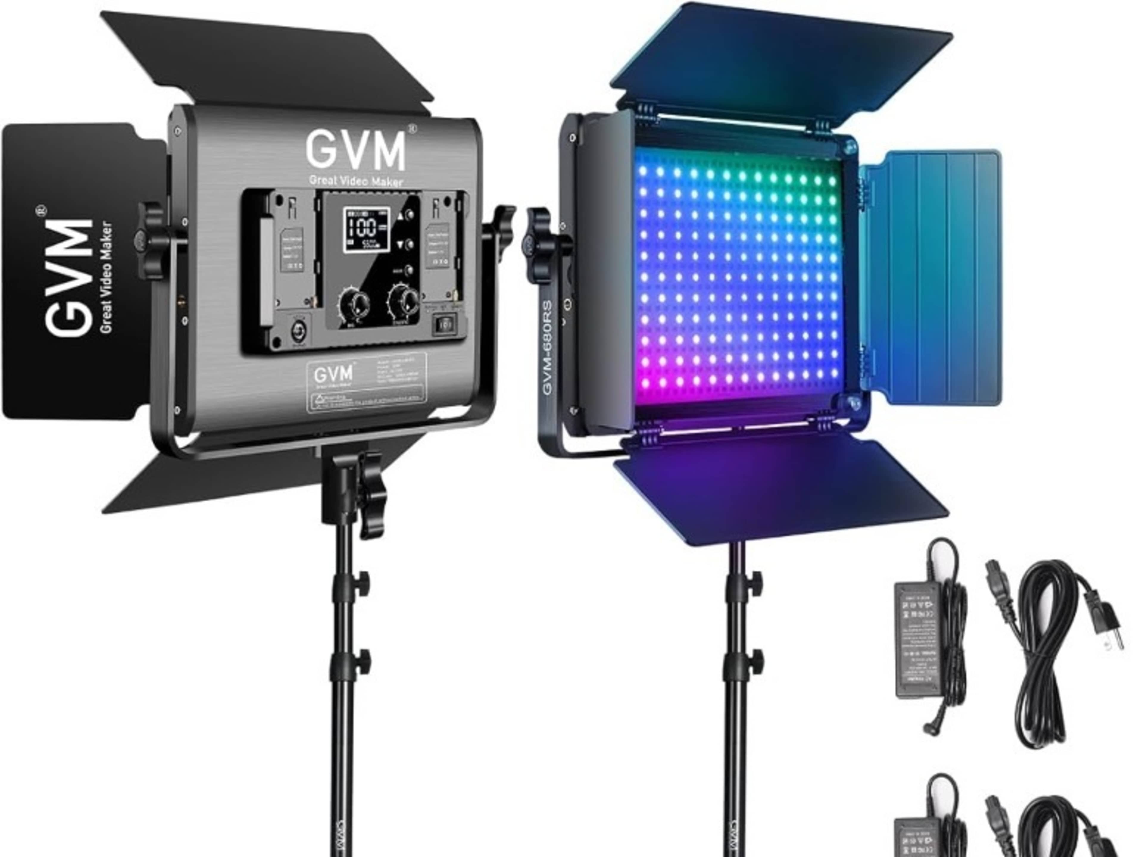 (2) GVM RGB LED Panel Lights