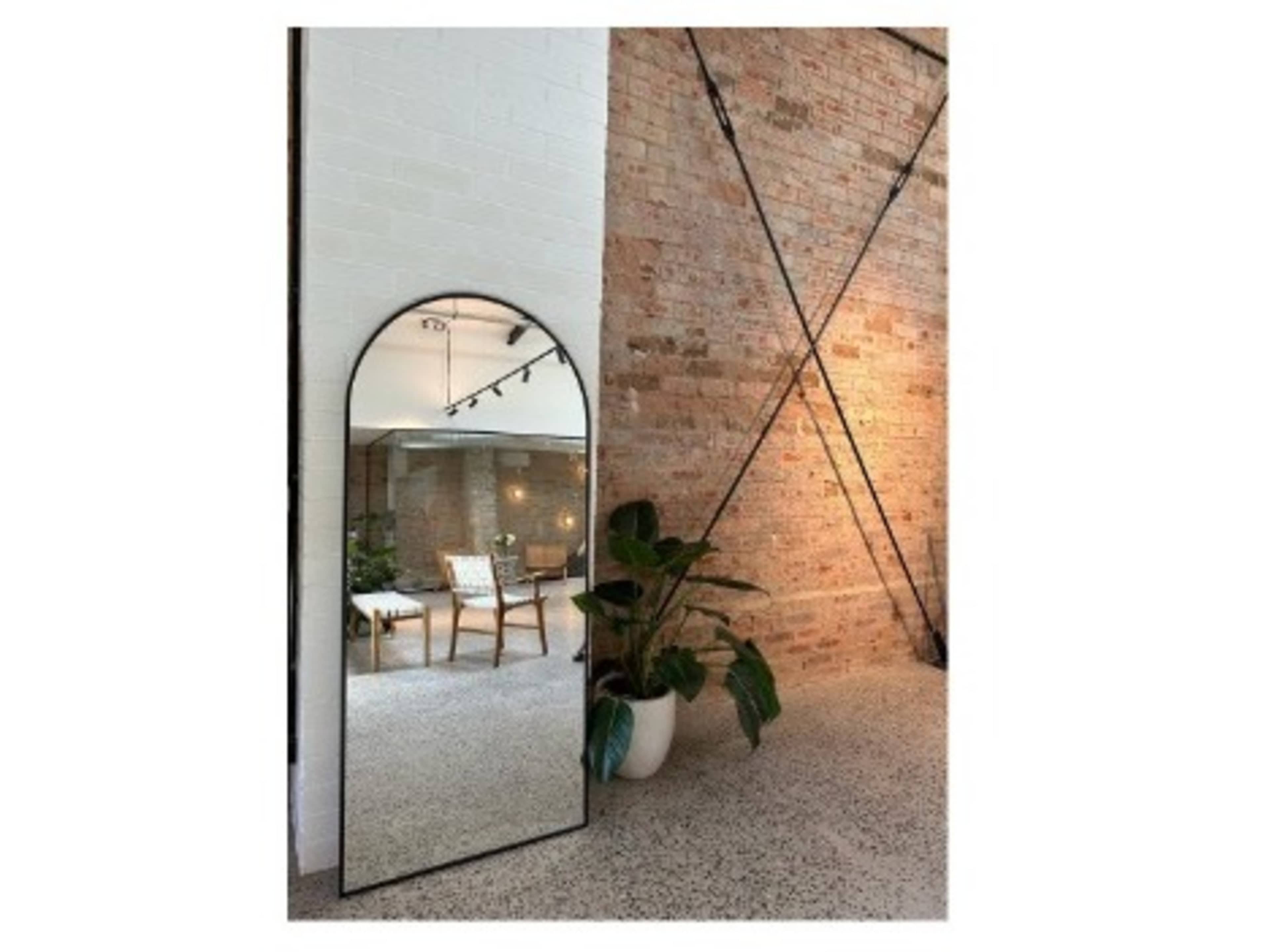 Full Length Black Arch Mirror 