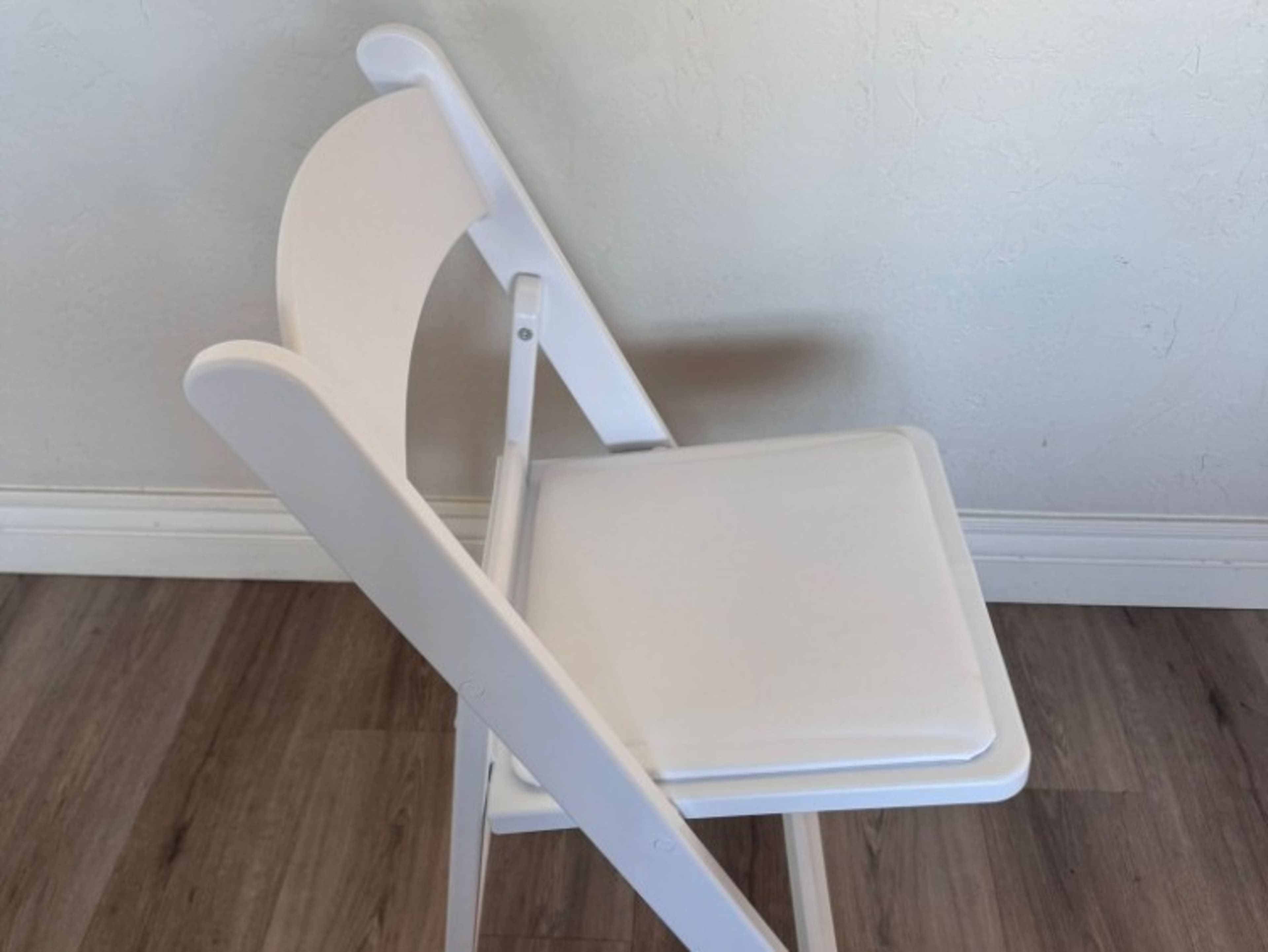 White folding chairs
