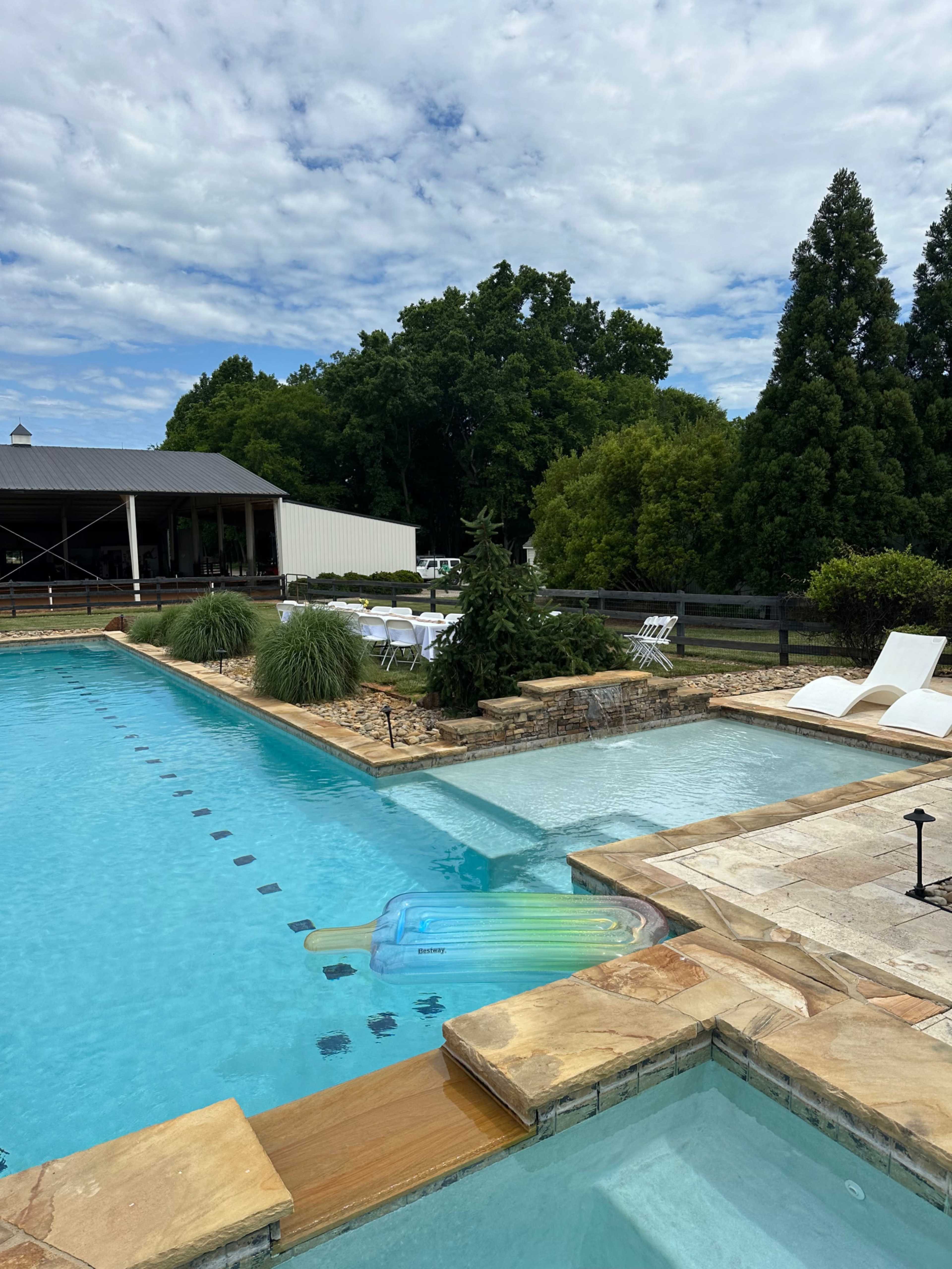 Spacious countryside farm with open pastures and stunning pool Image in , Mount Ulla, NC