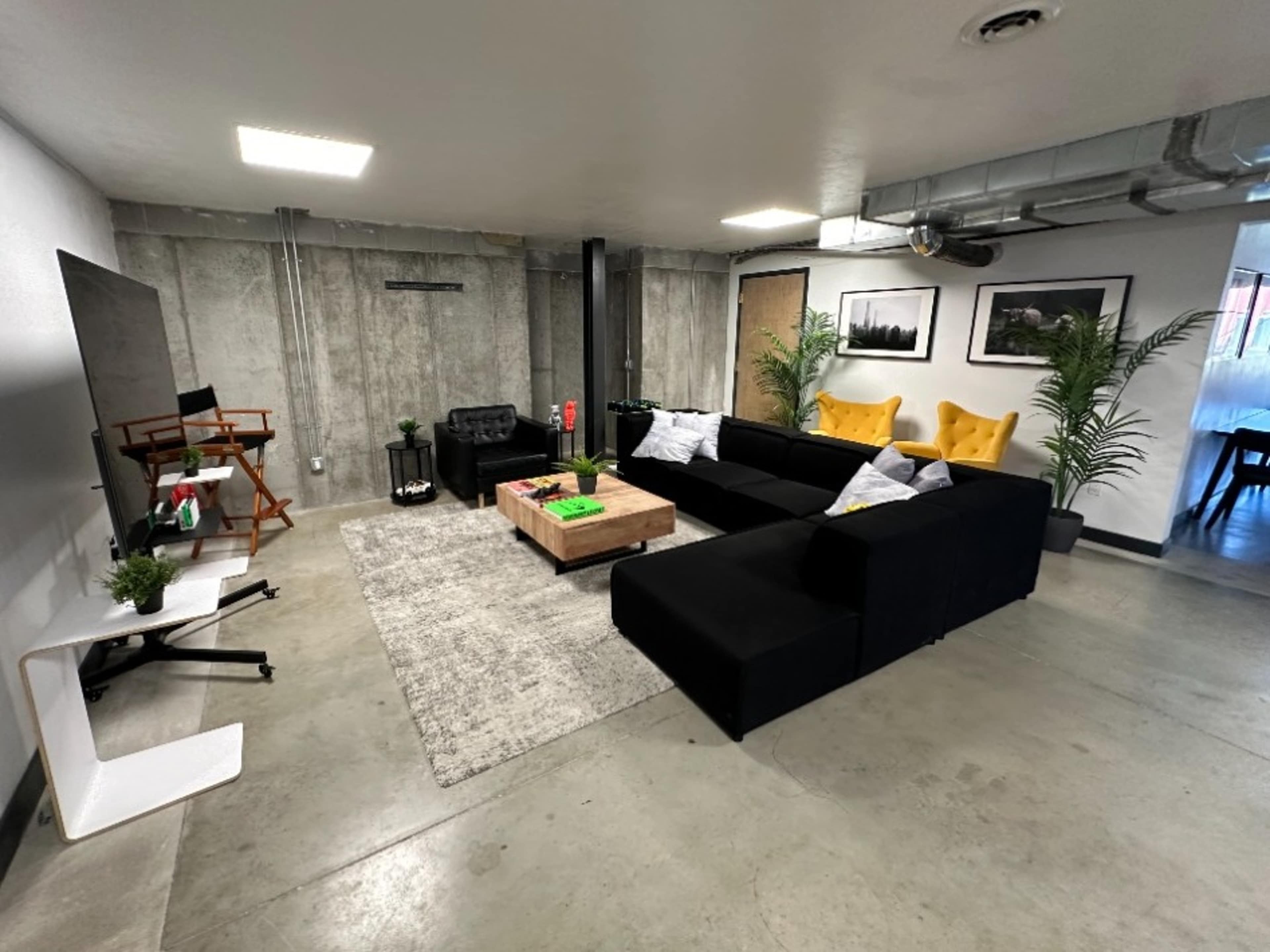 Kitchen, Living Space, and Front Office Entrance