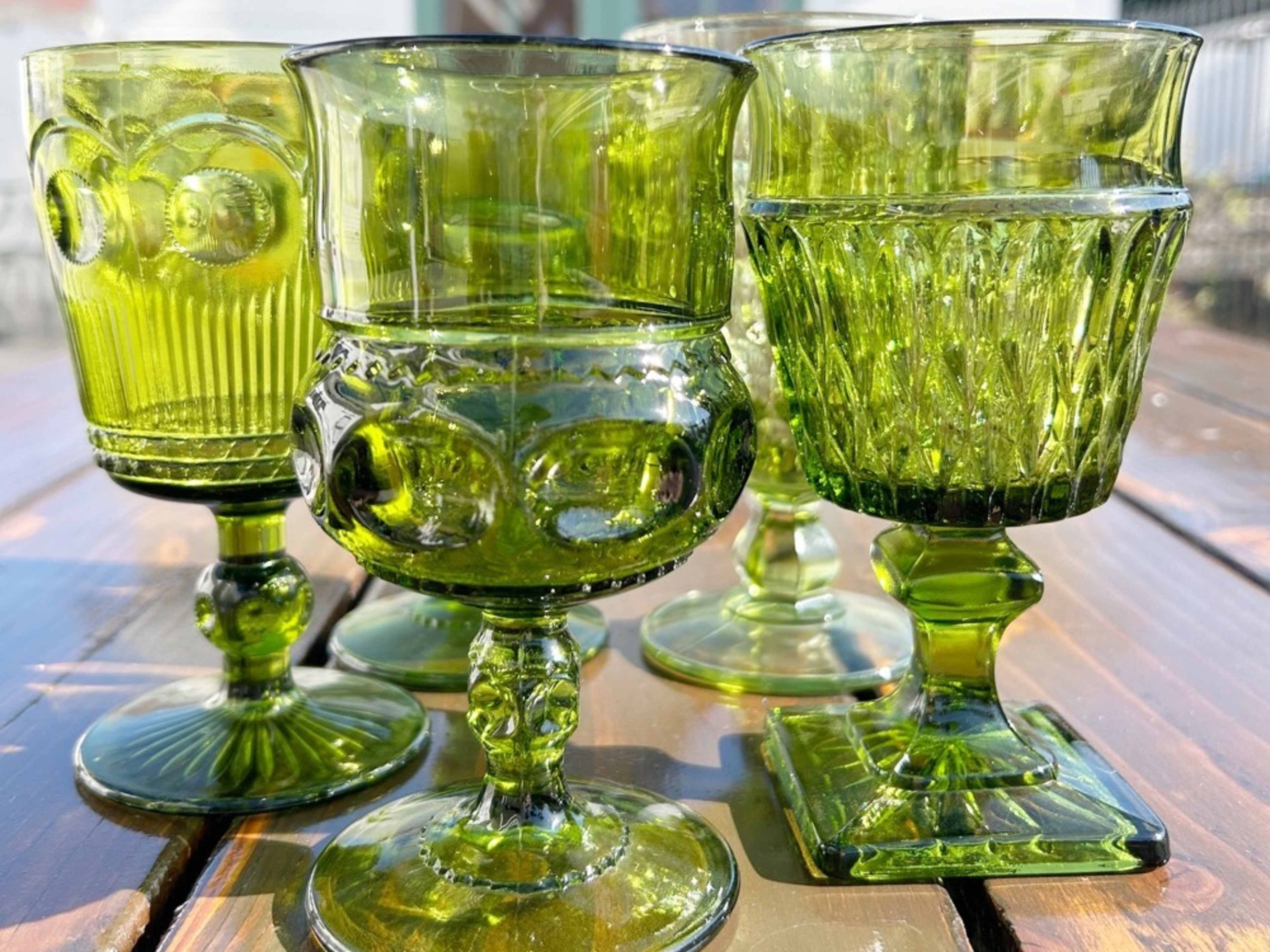 Vintage Green Goblets