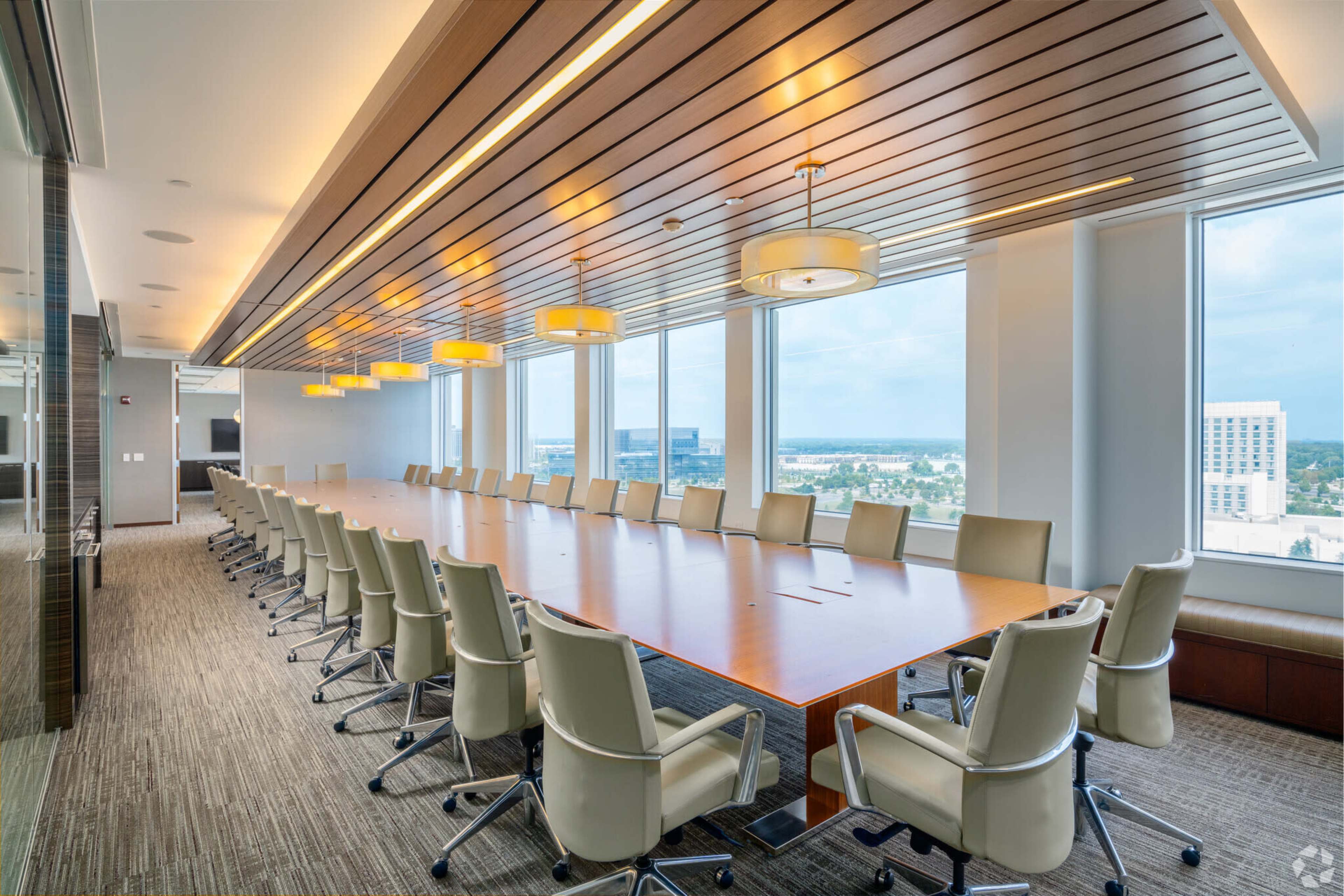 Upscale Boardroom with Chicago Skyline View Image in Schaumburg Township, Schaumburg, IL
