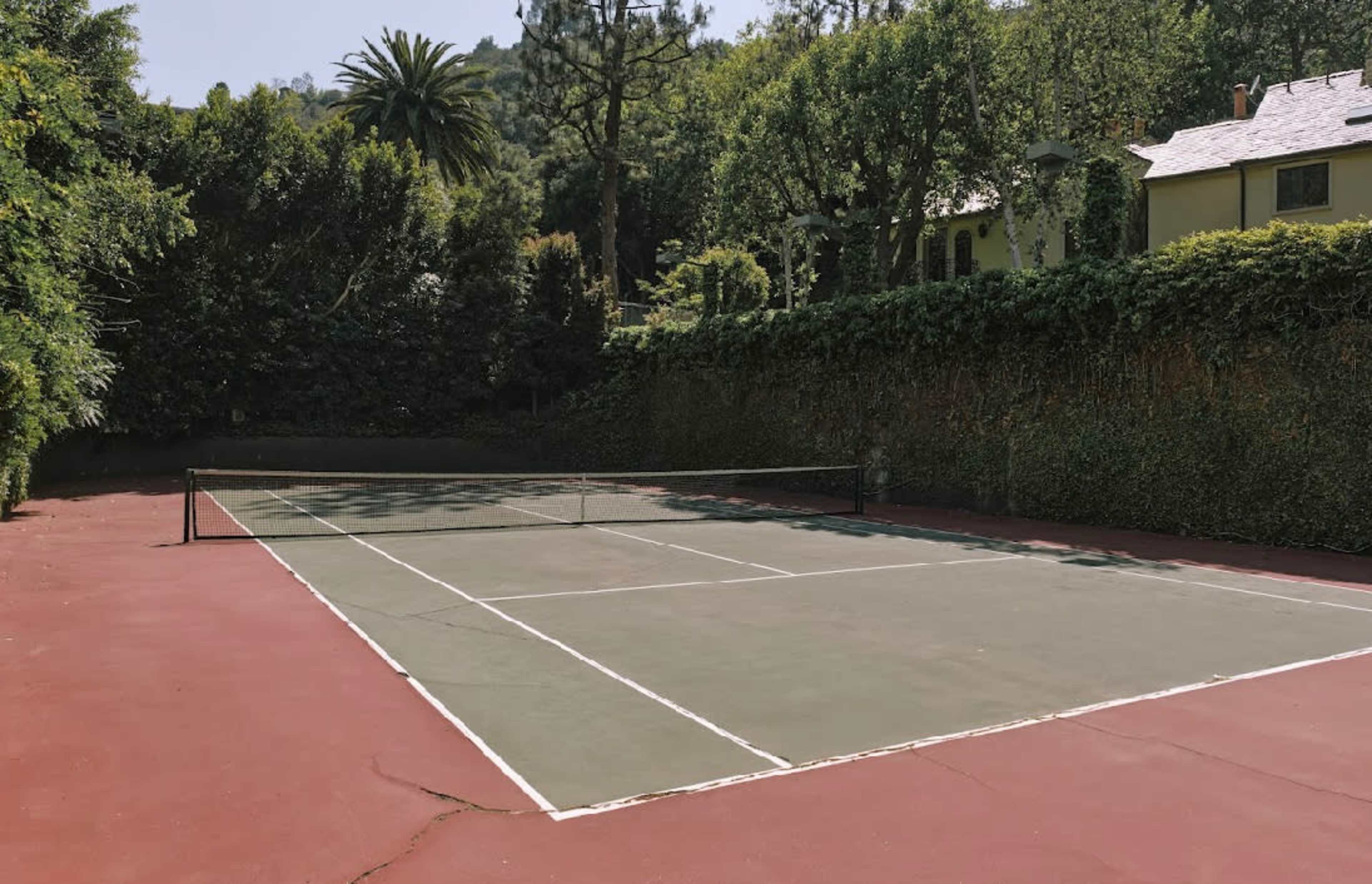 Old-Money Elegance: Private Tennis Court at Designer Estate Image in Bel Air, Los Angeles, CA