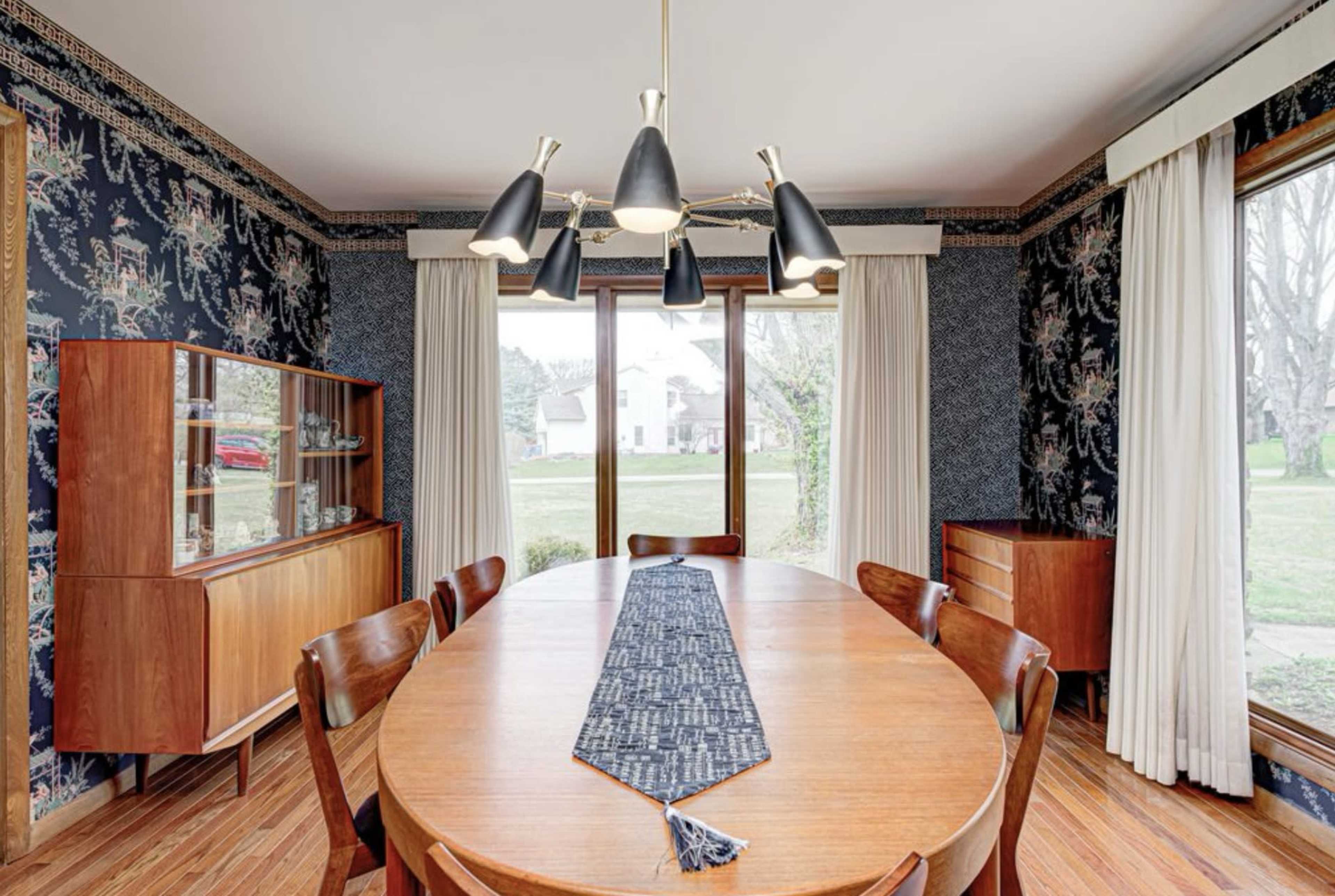 Mid-Century Modern home with original interiors and vintage furnishings. Image in Devon, Indianapolis, IN