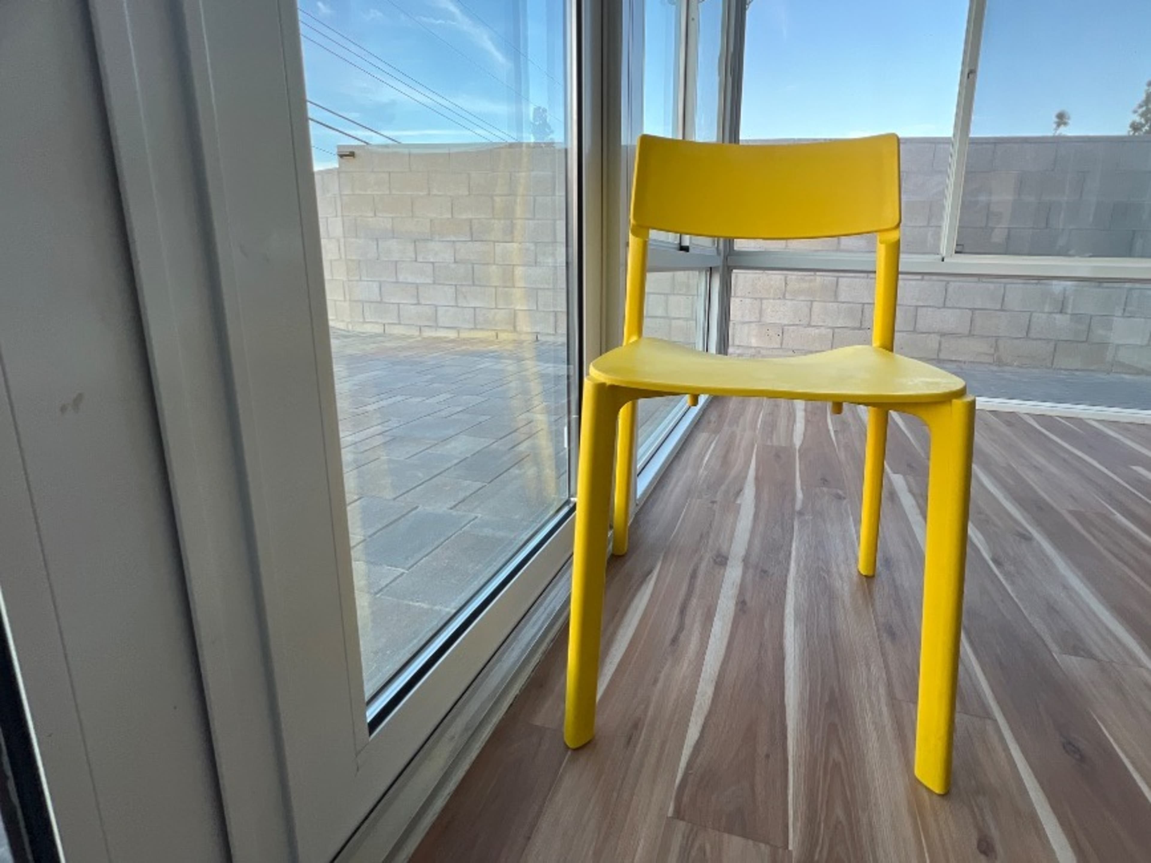 Yellow chairs plastic 