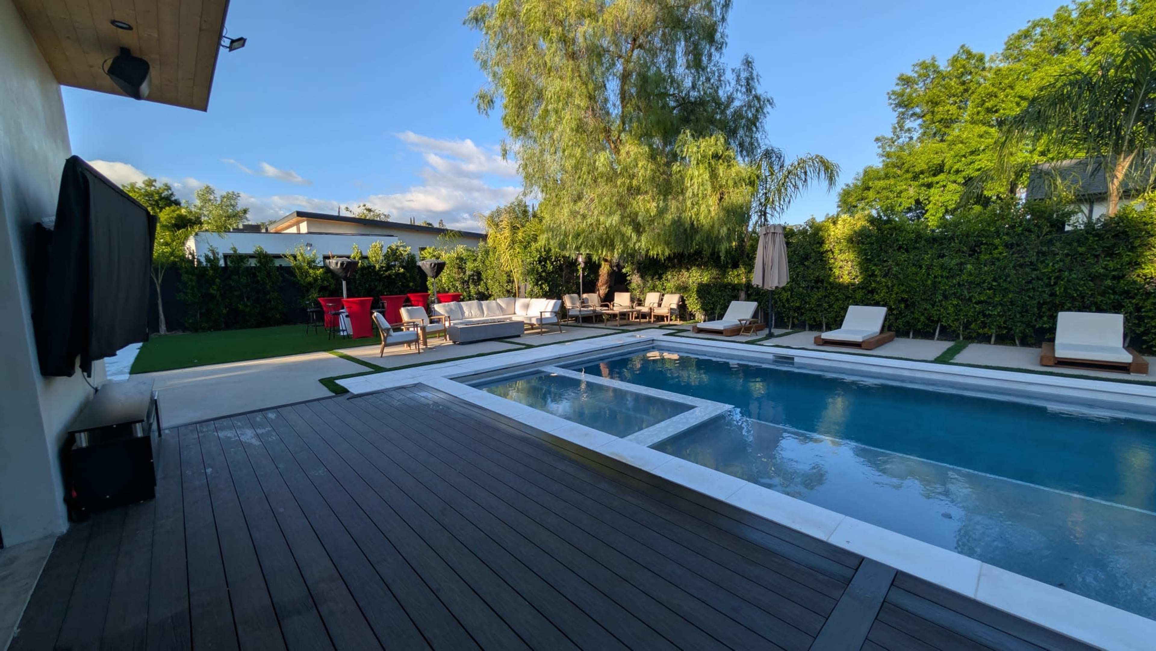 Luxurious backyard with a pool and rec room Image in Woodland Hills, WOODLAND HILLS, CA