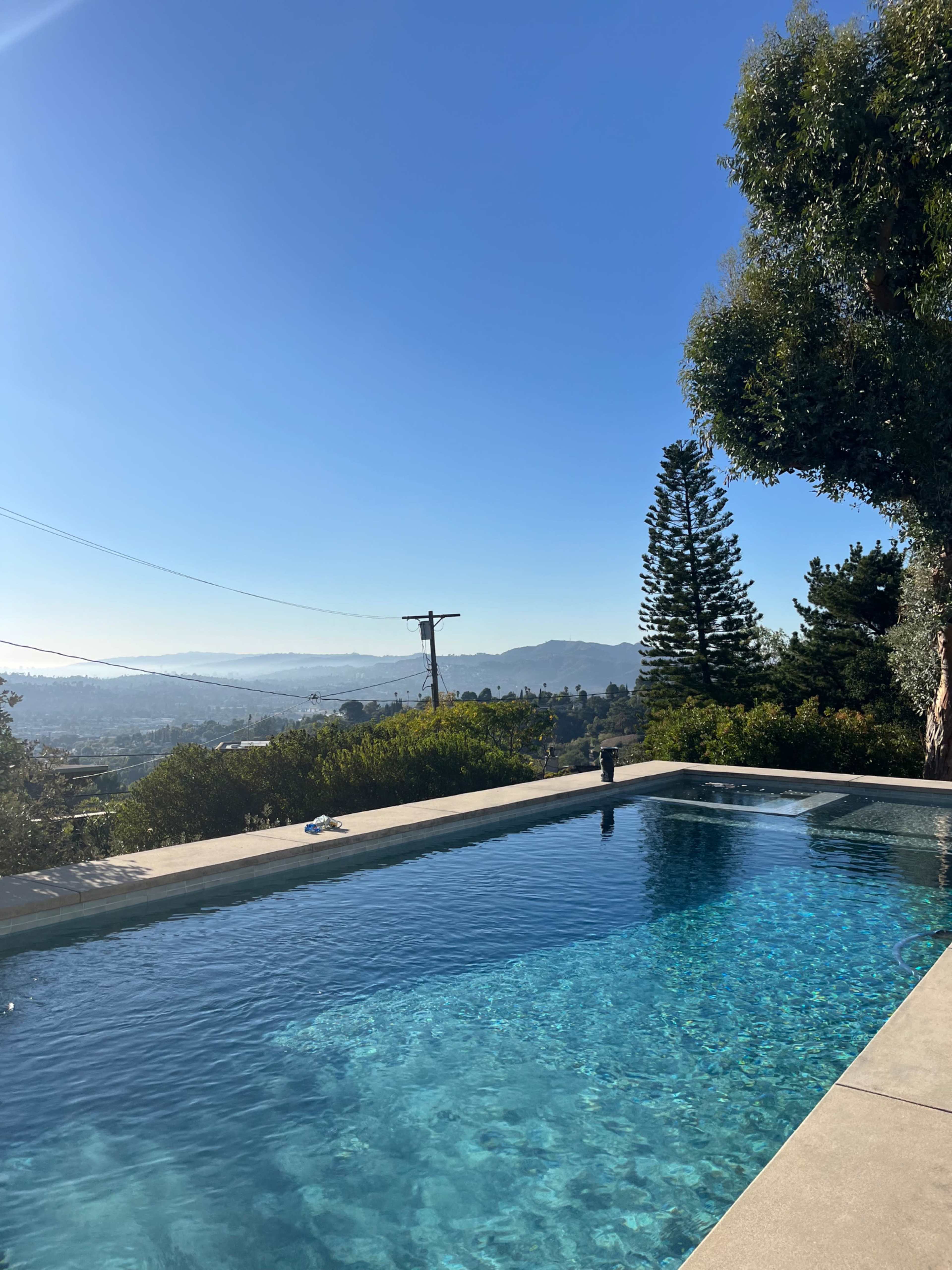 Hillside pool and pool house with Sparkling LA views Image in Northeast Los Angeles, Los Angeles, AS