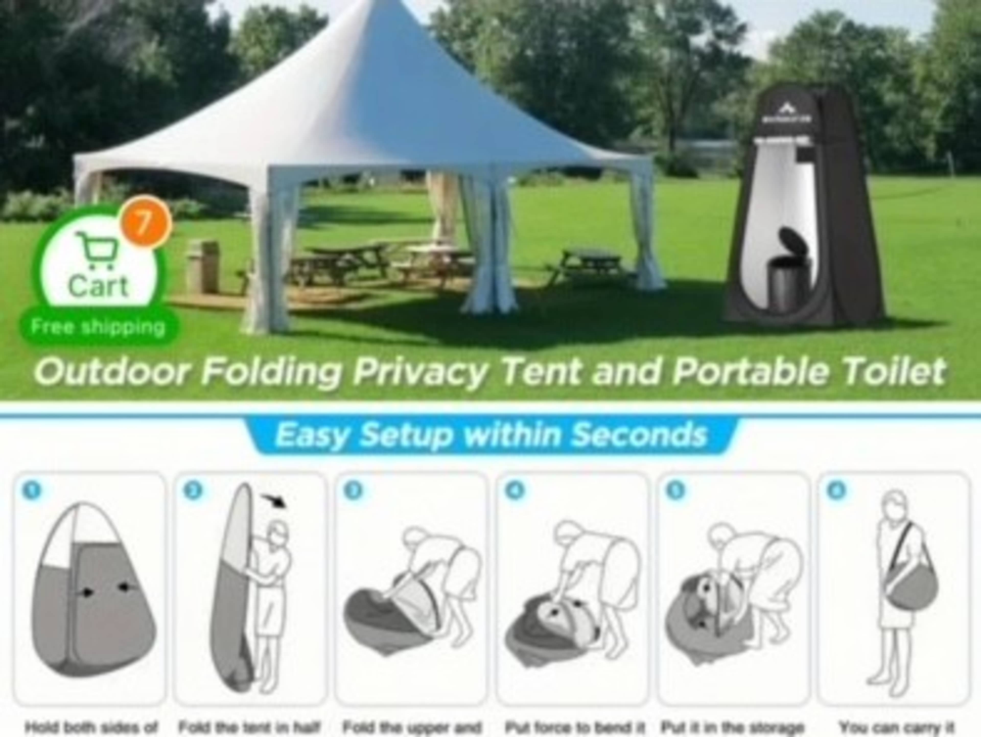 Emergency pop up porta potty 