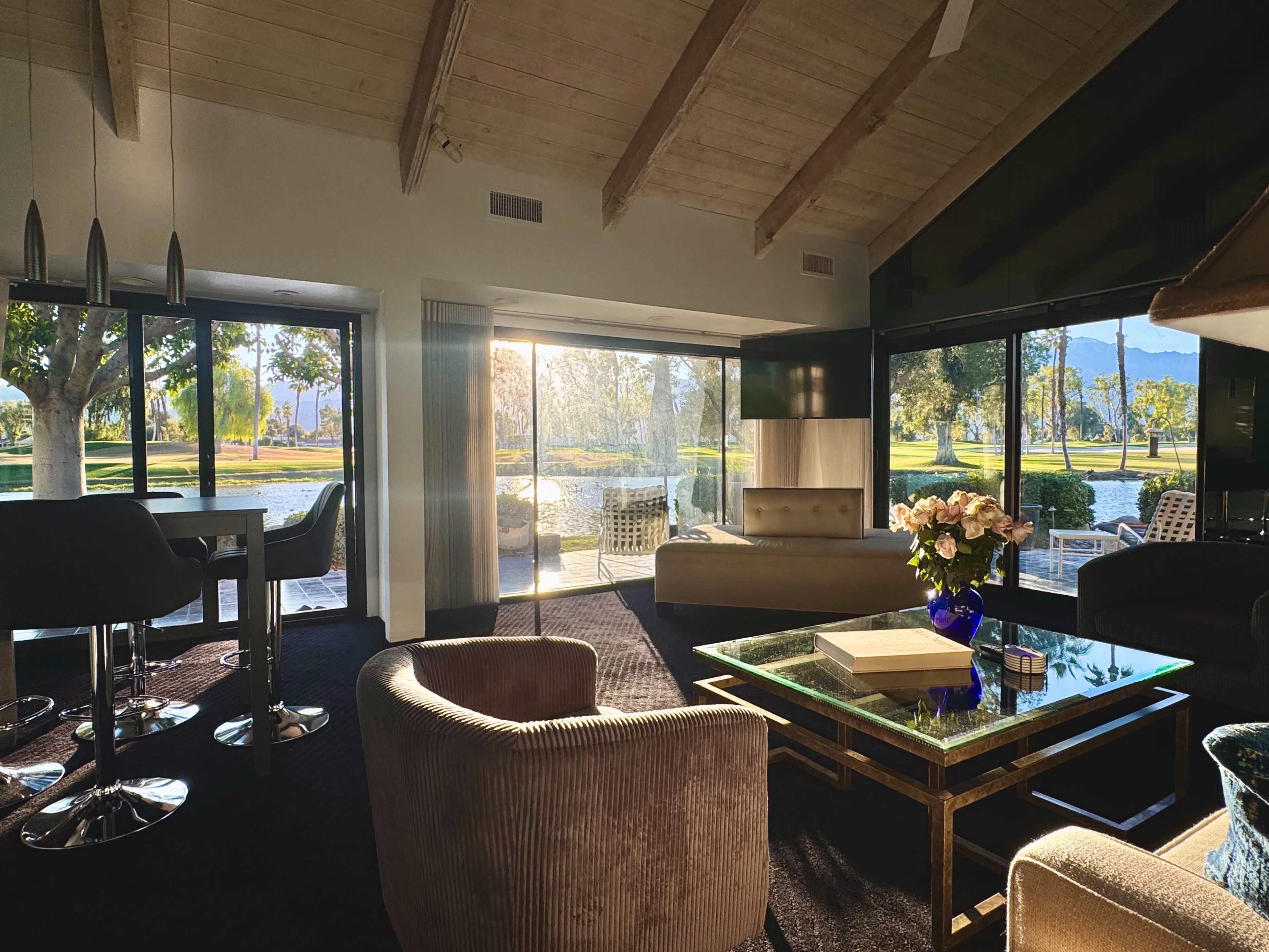 Iconic Golden Hour Glamour: Lakefront House, Mountain Views near Palm Springs Image in Rancho Mirage, Rancho Mirage, CA