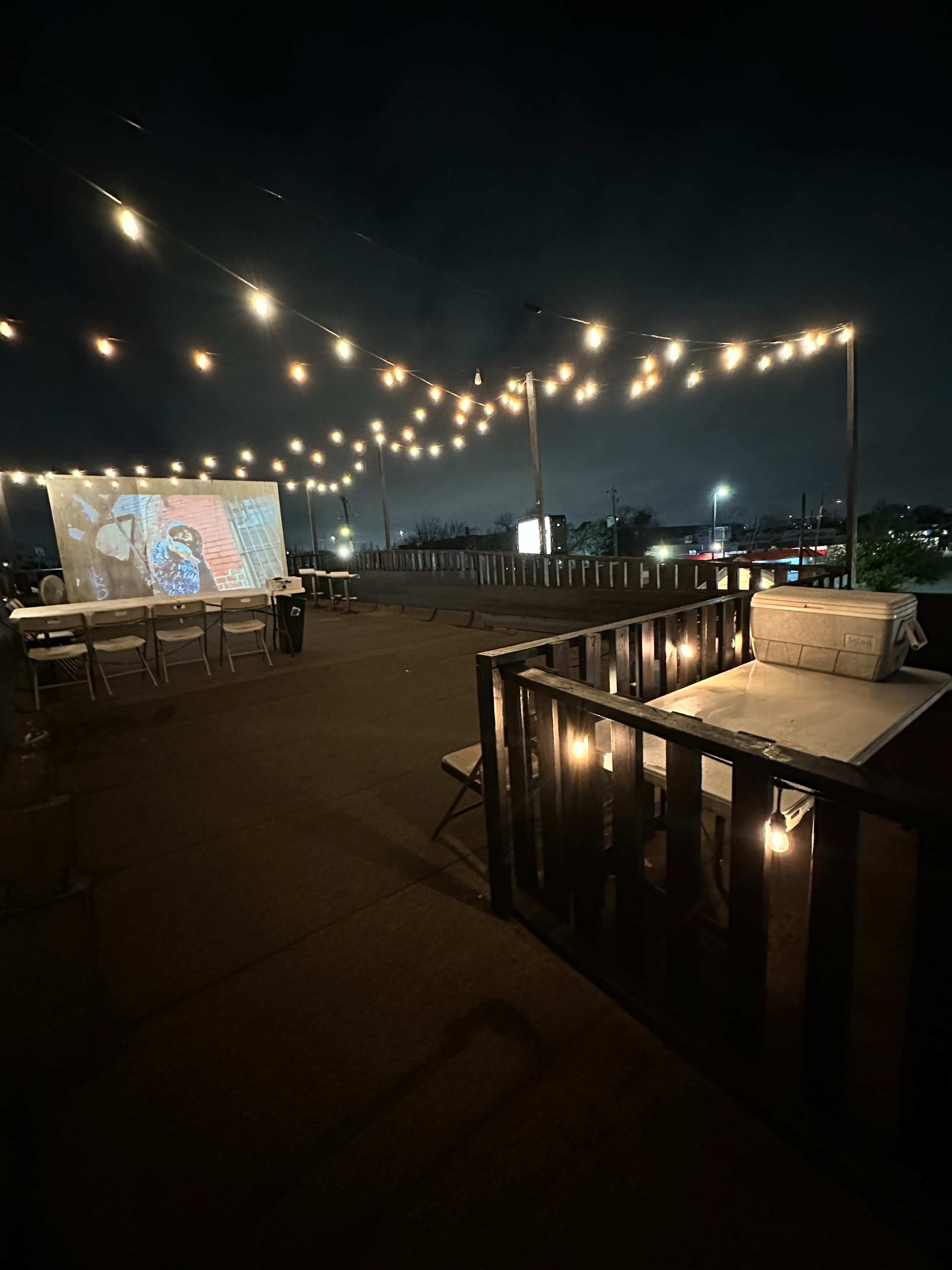 Rooftop Deck with Skyline View and Backyard with Stage Image in Greater Eastwood, Houston, TX