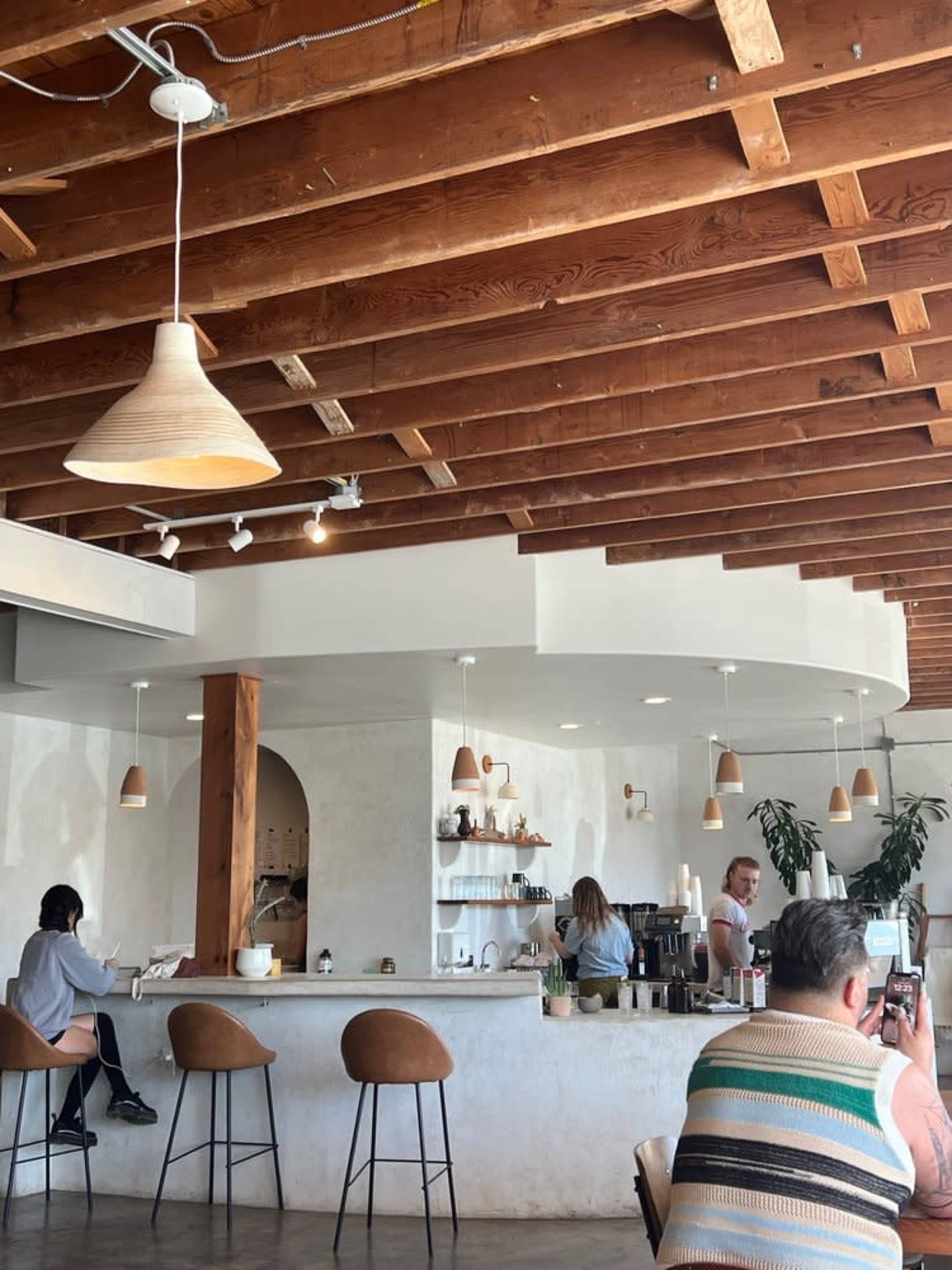 Santa Fe meets Milos, Greece- unique and picturesque coffee shop! Image in MLK, Austin, TX