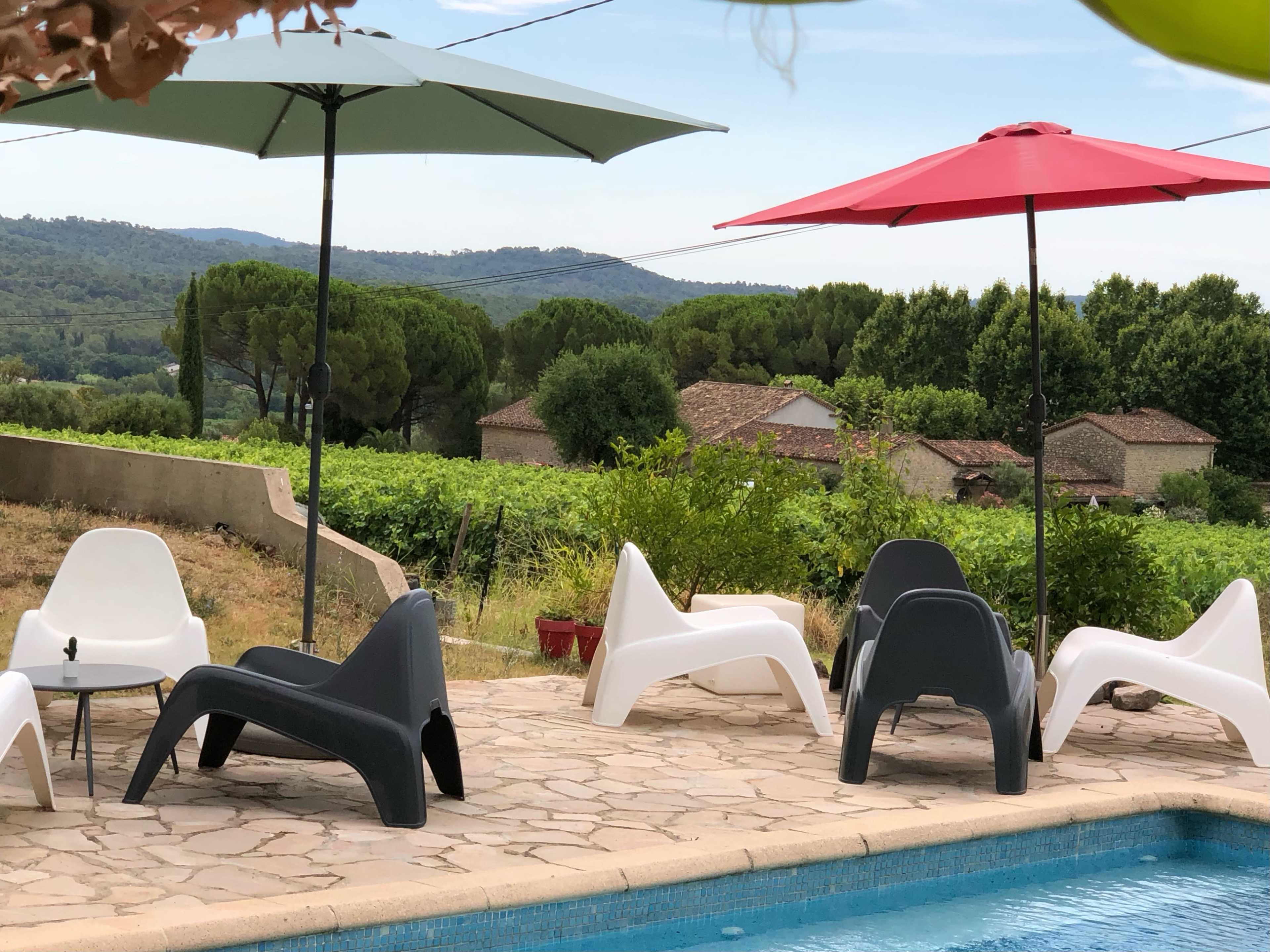 Jardin avec piscine au milieu des vignes Image in , SOLLIES-PONT