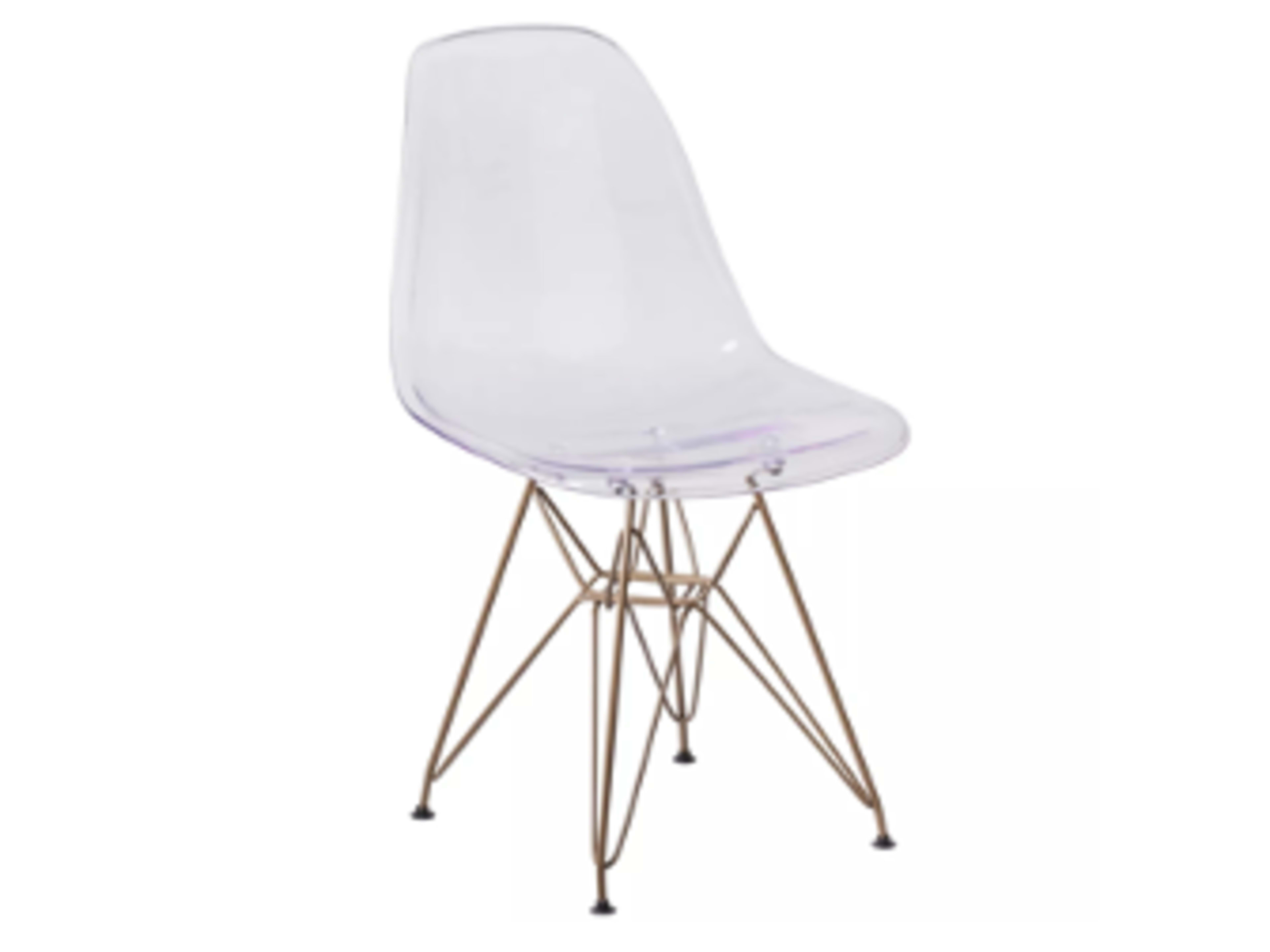 3 Acrylic Dining Chairs, Dark Brown Legs
