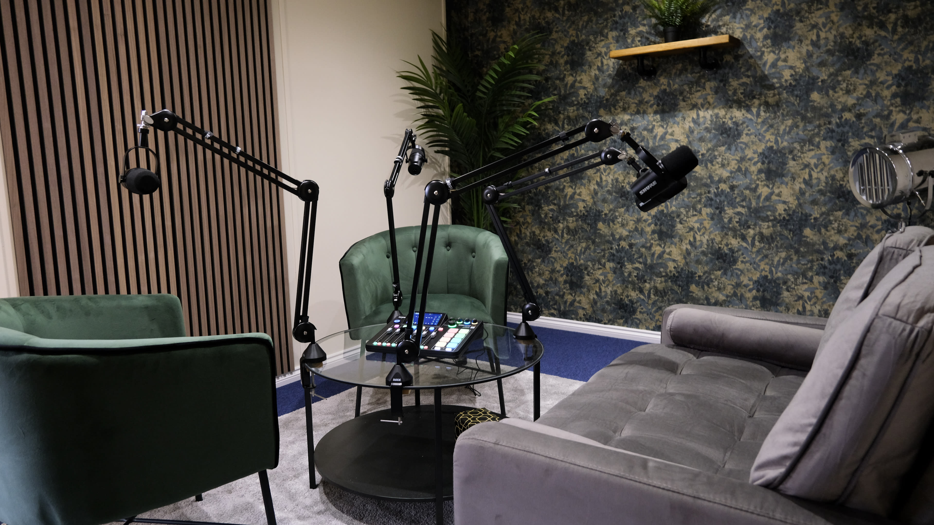 Lounge Style Green Podcast Studio Image in Potterspury, Puxley, Towcester, ENG