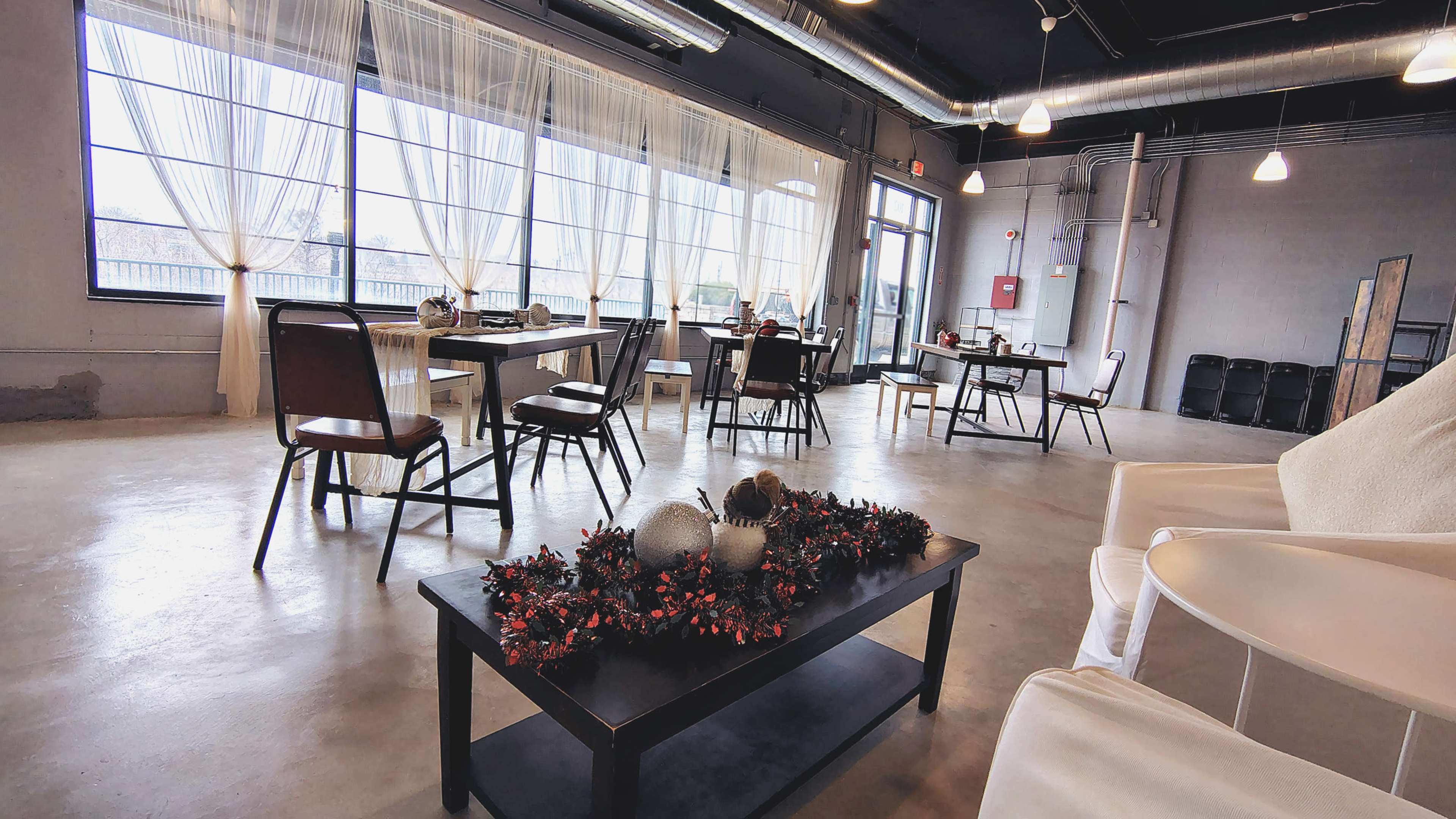 Downtown Riverfront Lounge and Industrial Event Space with Commercial Kitchen Image in Aurora Township, Aurora, IL