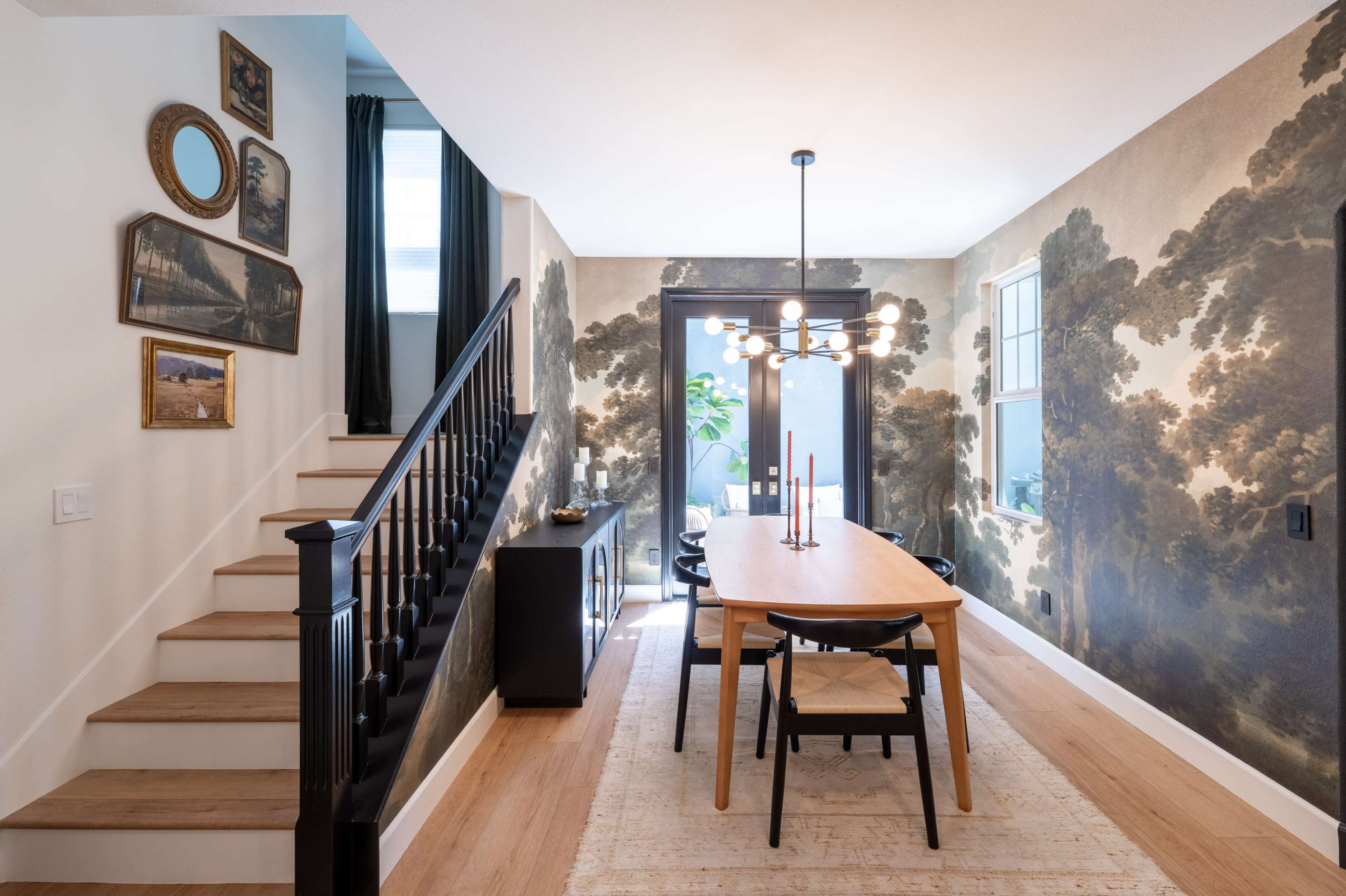 Cinematic Moody Home | Deep Blue Lounge + Cream Kitchen + Wallpaper Dining (South OC) Image in Ladera Ranch, Ladera Ranch, CA