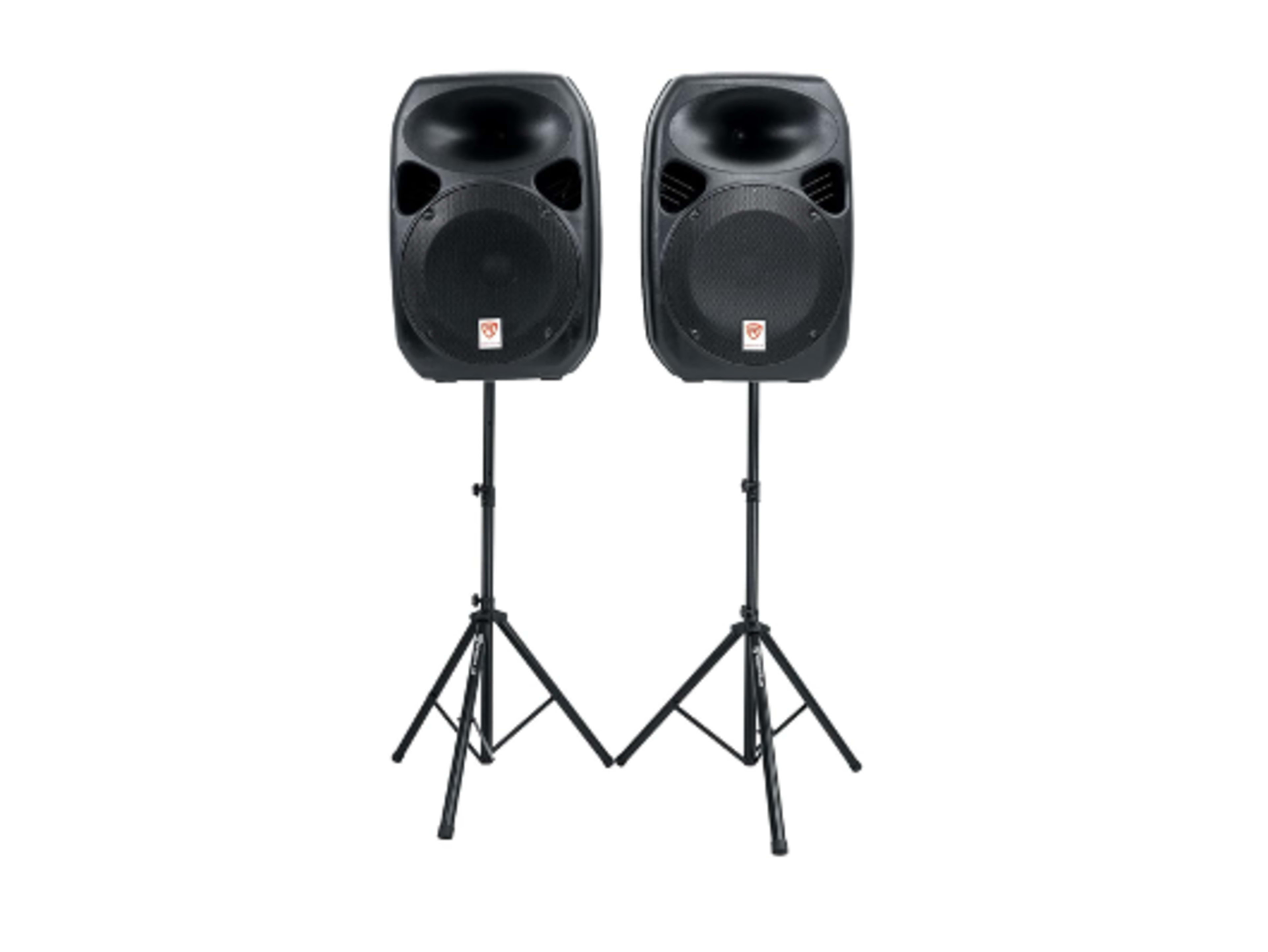 2 PA Bluetooth Speakers with Stands