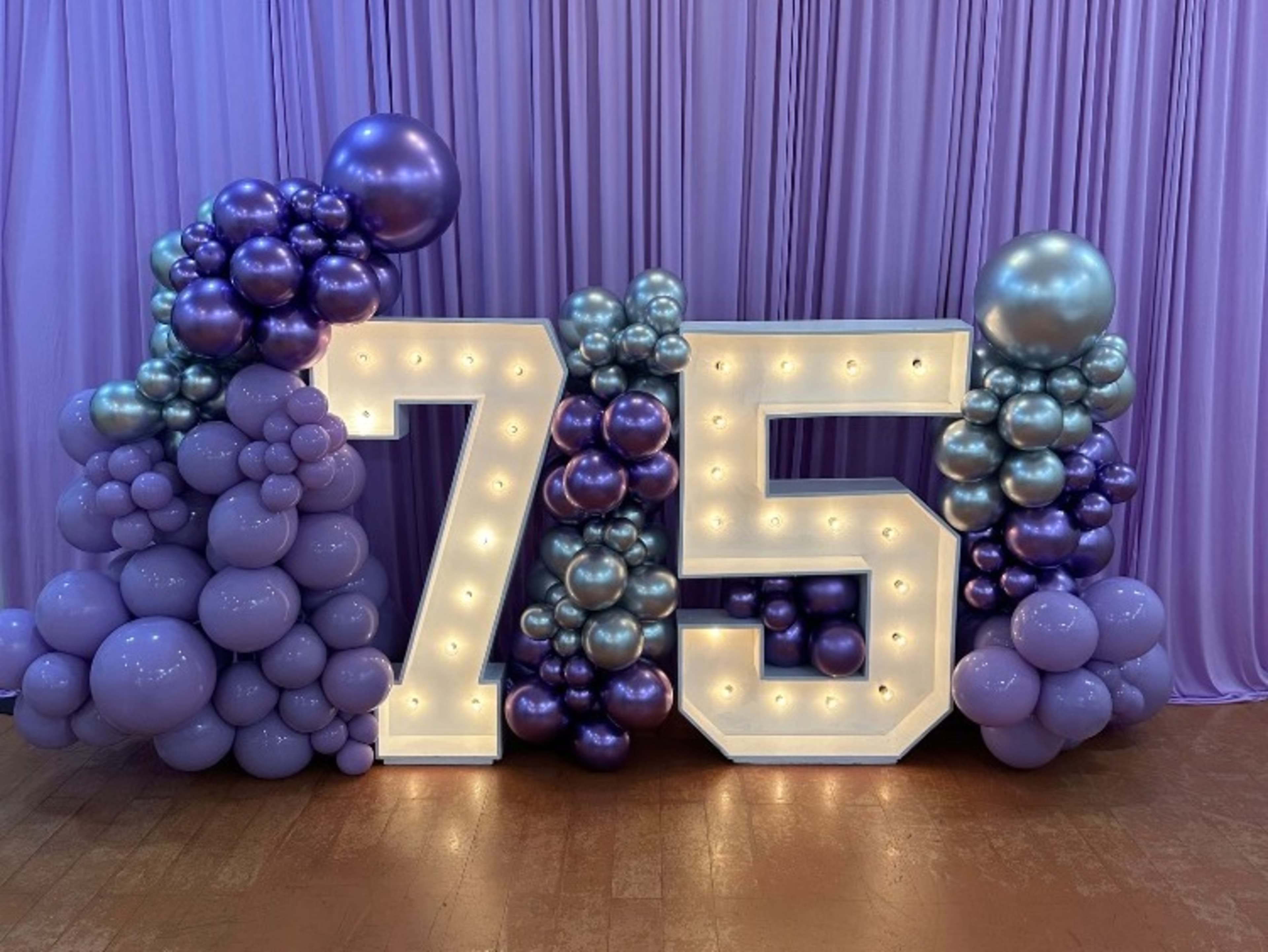 Light up letters/numbers with balloons.