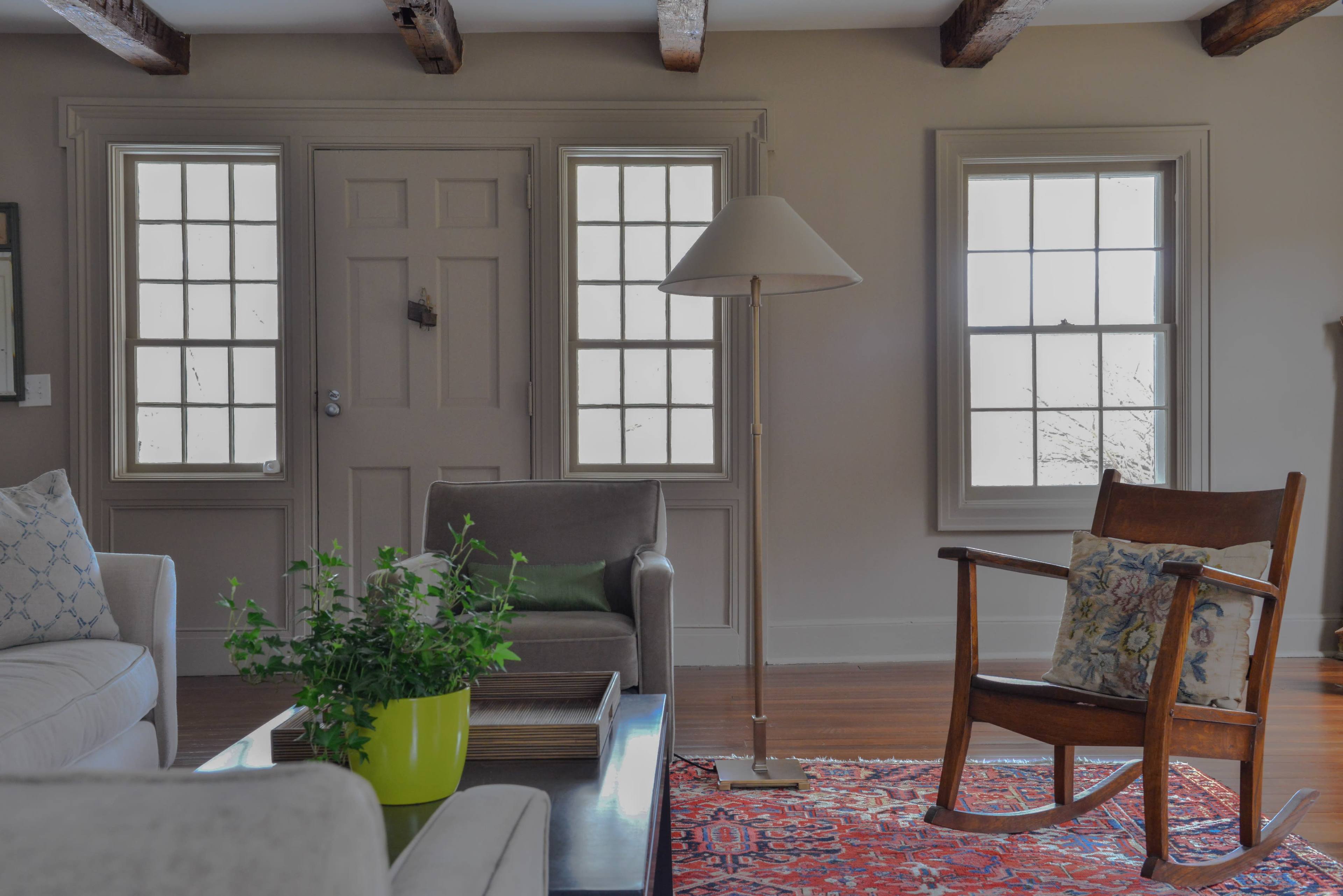 Historic country farmhouse with running brook and stonewalls. Image in Washington, Millbrook, NY