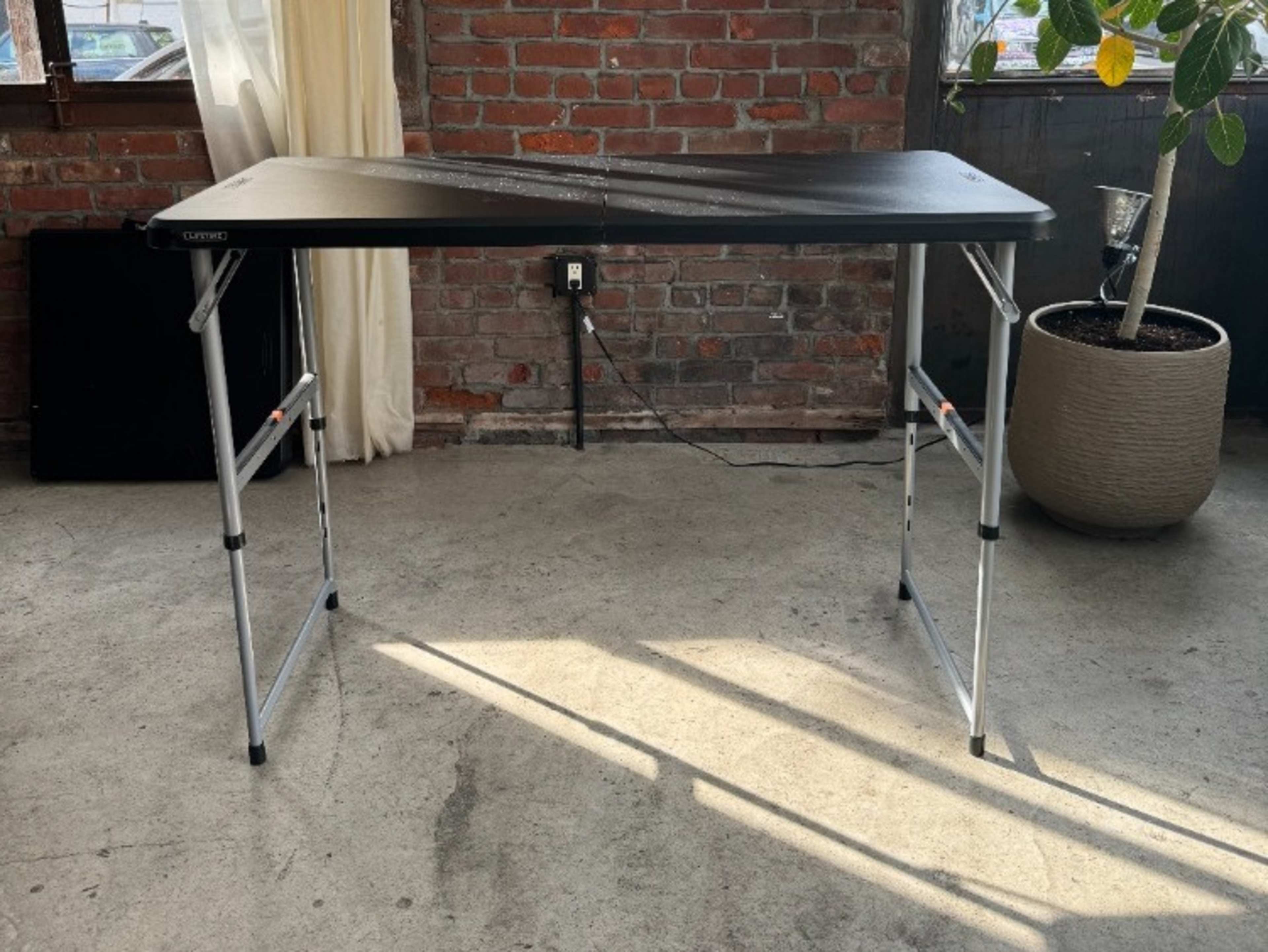 Rectangular Black Resin Folding Banquet Tables