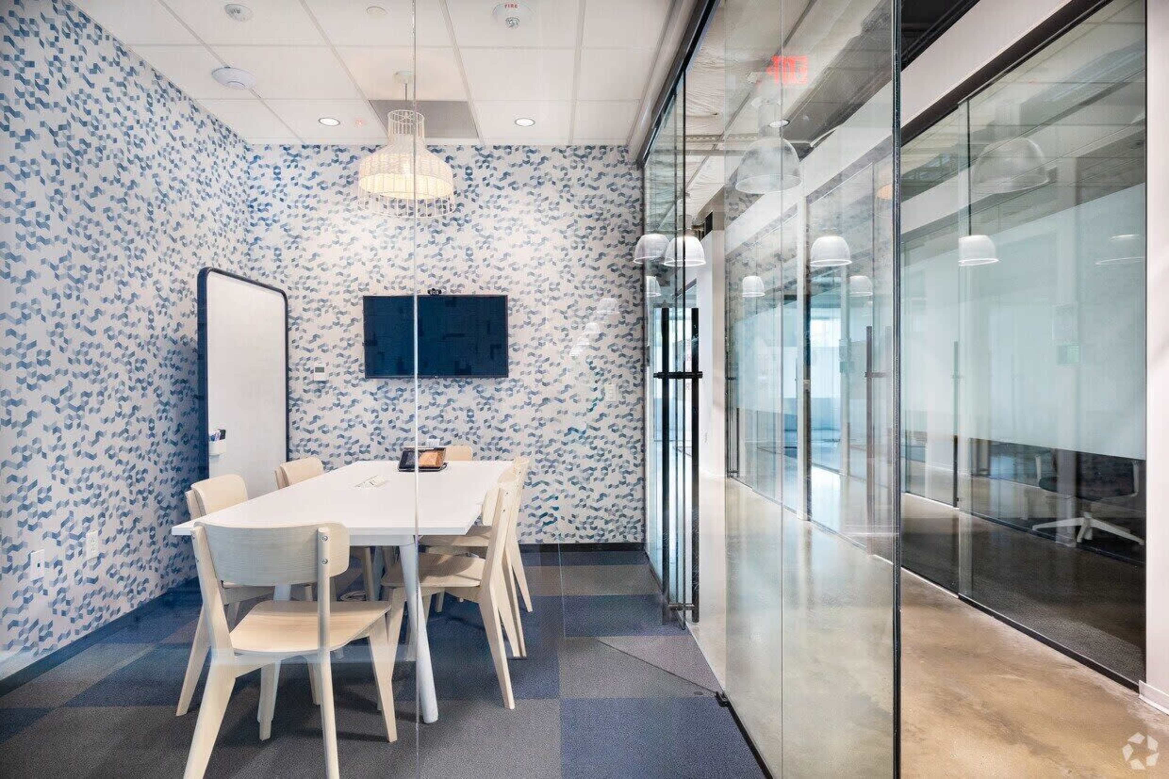 Modern 6-Person Meeting Room in Newport News | Sea Turtle Image in Tech Center, Newport News, VA