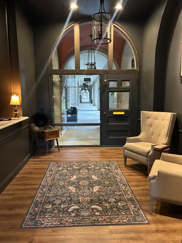 Conference room arched window