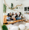 Indoor baby shower in a neutral modern home