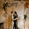 Wedding ceremony and reception in industrial space