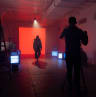 Behind the scenes music video shoot with lights